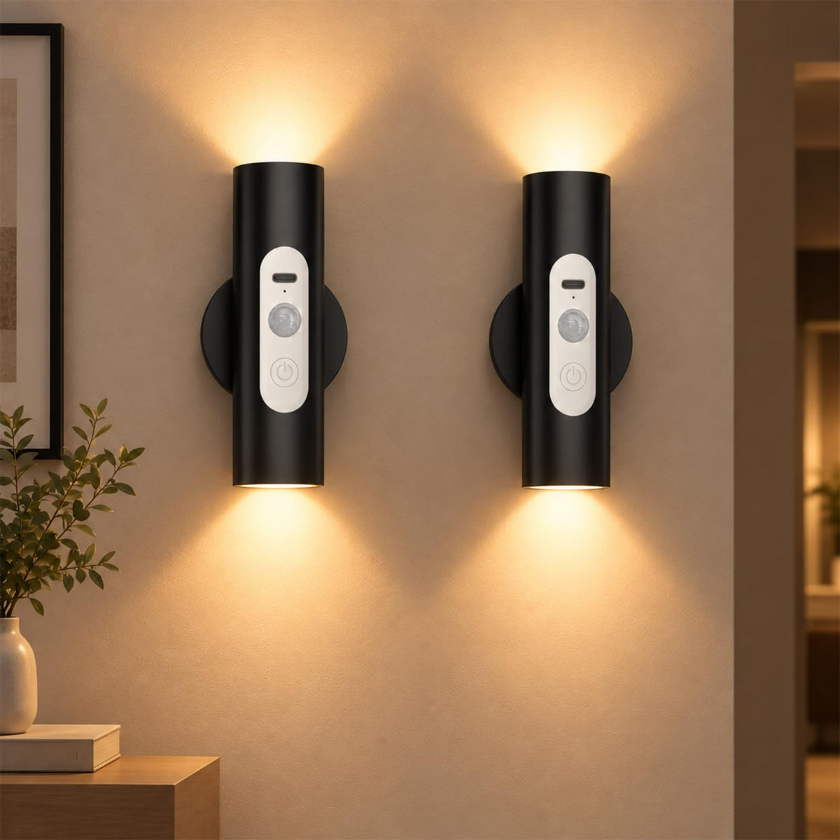 WOBSION Rechargeable Motion Sensor Wall Lights Indoor with - WOBSION Official Imagery - 2