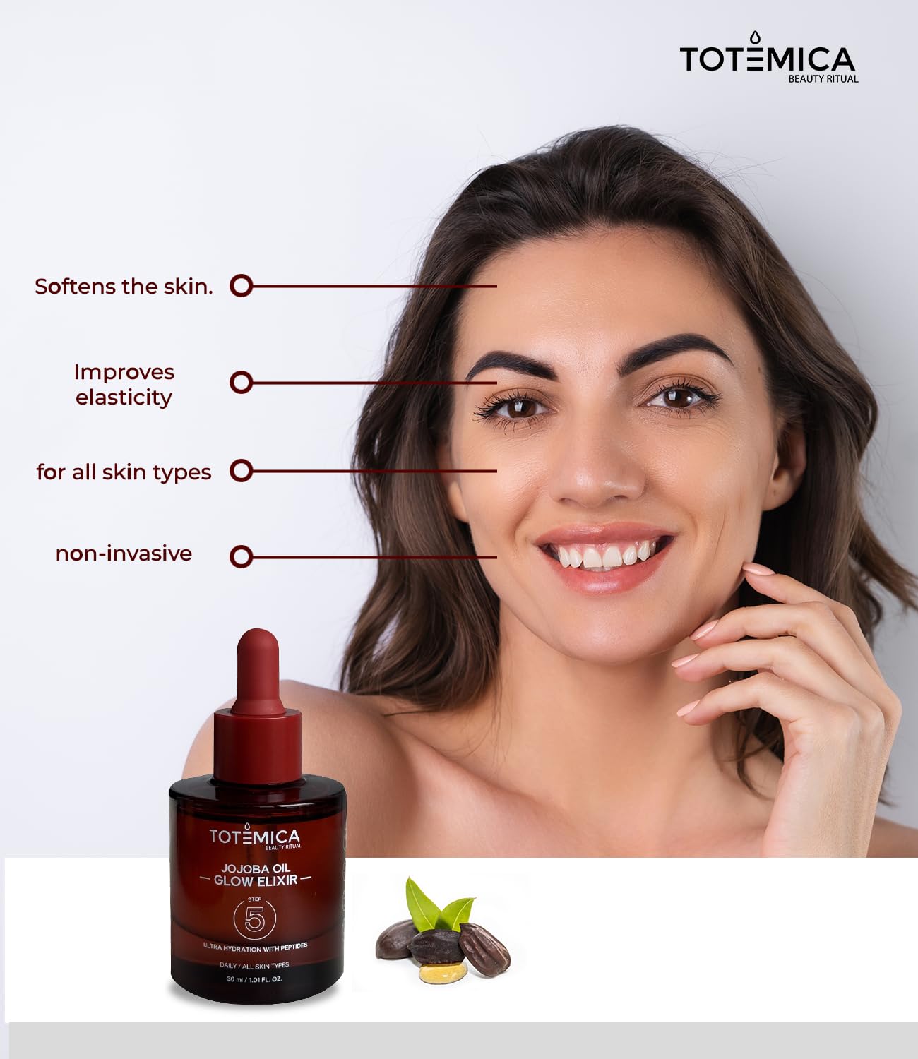 TOTEMICA Organic Jojoba Oil Glow Elixir Face Oil with - TOTEMICA Official Imagery - 3