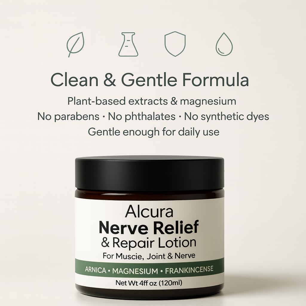Peehss Alcura Nerve Cream – Neuropathy Lotion with Arnica & Magnesium, 4 oz