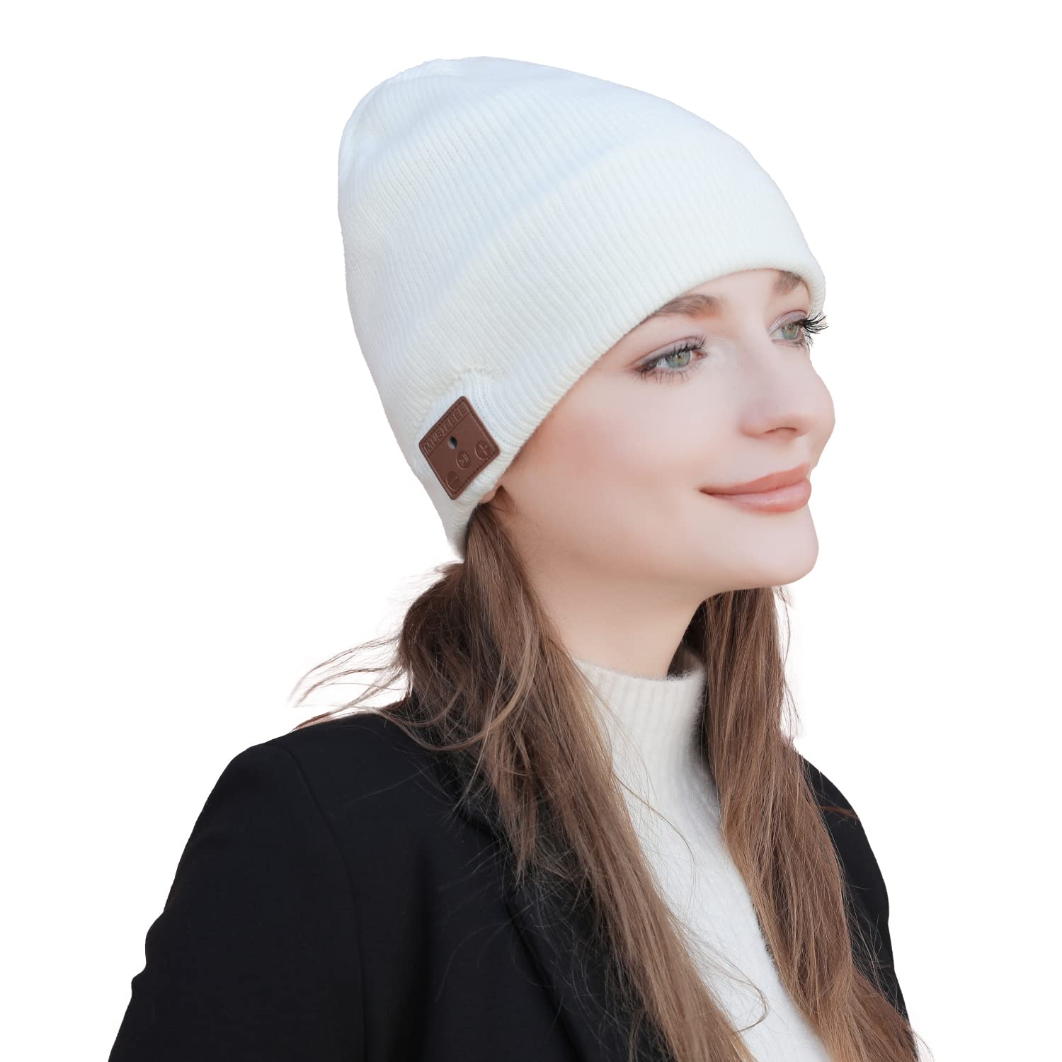 beanie Bluetooth, MUSICBEE Bluetooth V5.2 Wireless Knit Winter Cap, 24 Hour Play - beanie Official Product View 3