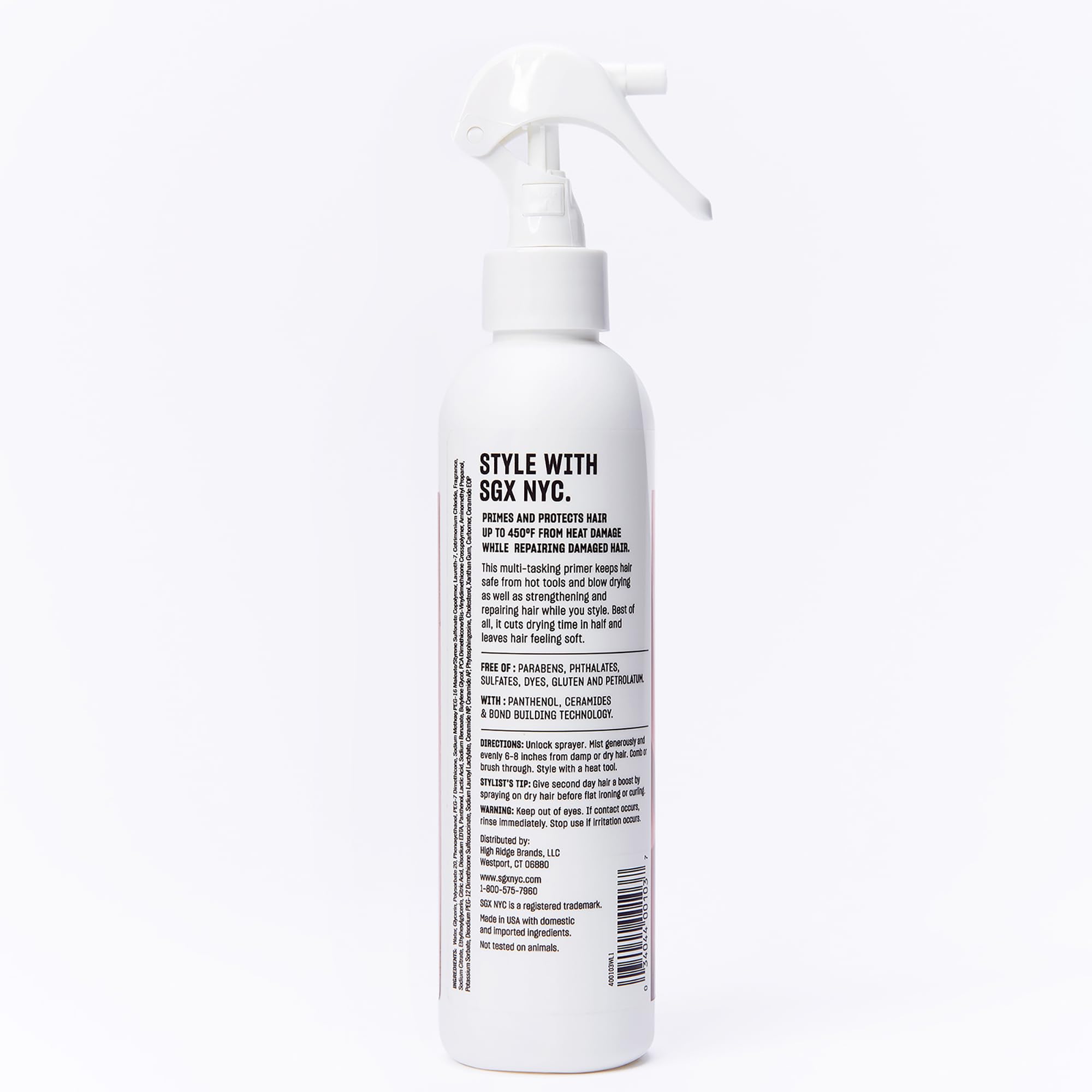 SGX NYC Blaze Heat Protection Primer Spray - Leave-In Heat Protection Spray for Hair - Infused with Ceramides - Revitalizes Damaged Hair - 2 pc