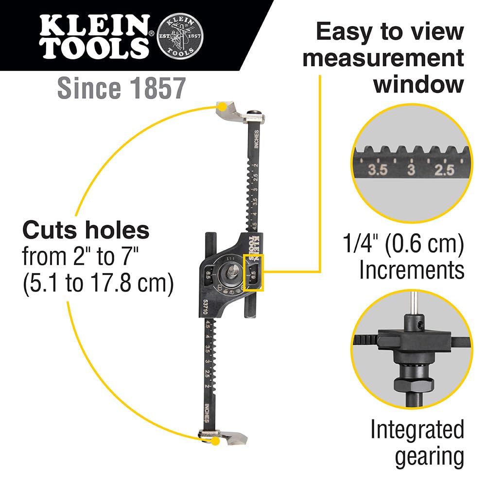 Klein Tools 53710 Adjustable Hole Saw 2 to 7 Inch with - Premium Selection Official Imagery - 3