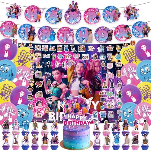 127 Pcs K Pop Demon Hunters Birthday Decorations, Party Supplies - Product Imagery