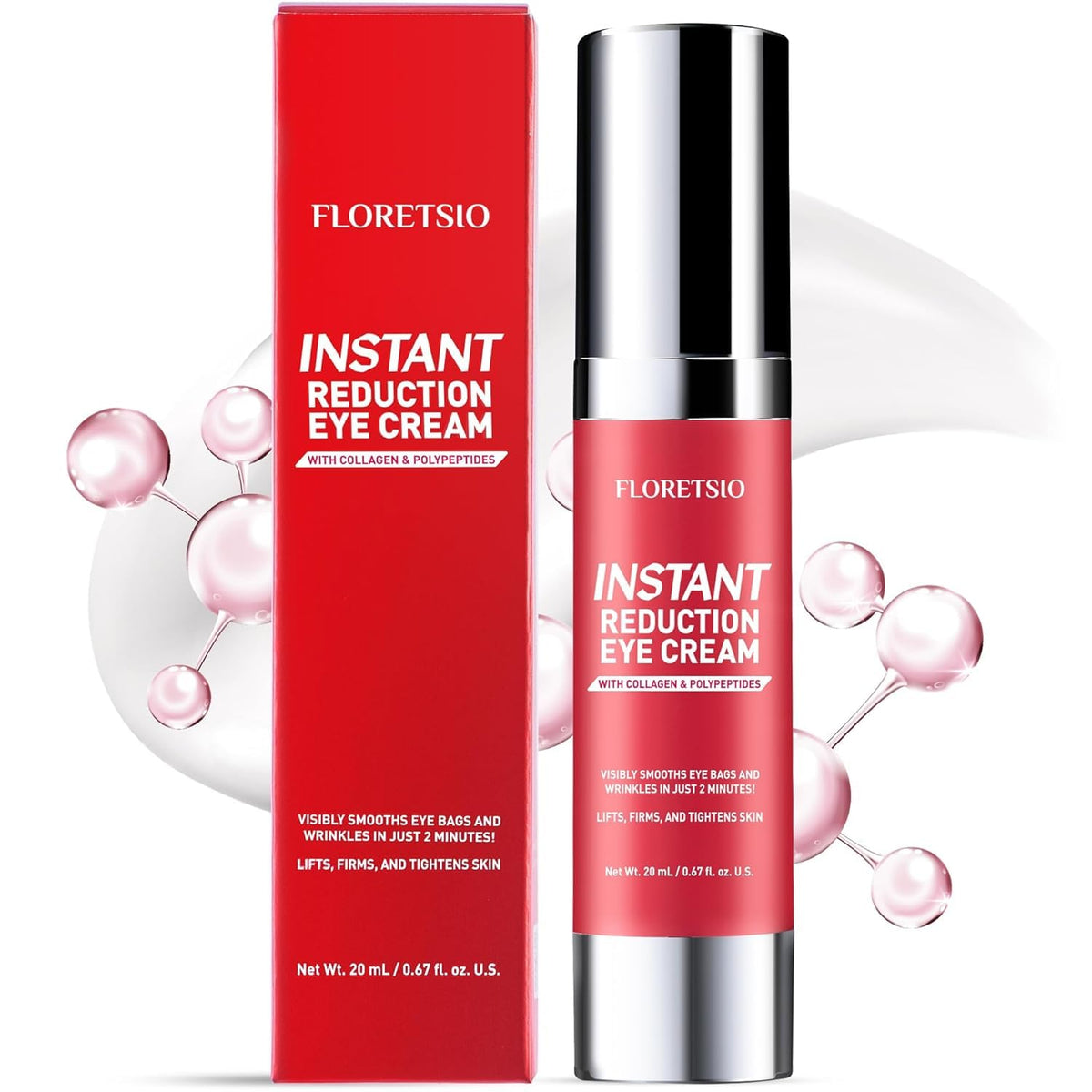 Instant Eye Face Lift Cream in 60s Wrinkle Filler 0 67 oz - Floretsio Official Imagery - 2