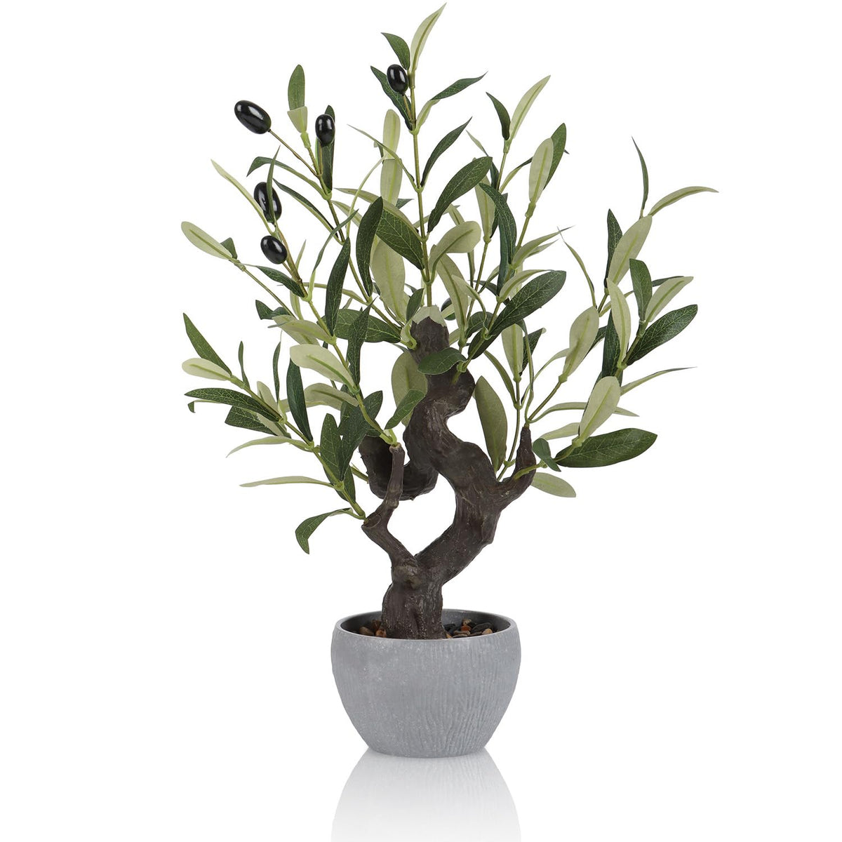 Artificial Olive Tree Potted Plant with Stone Pot 19 Tall - TOARTi Official Imagery - 1