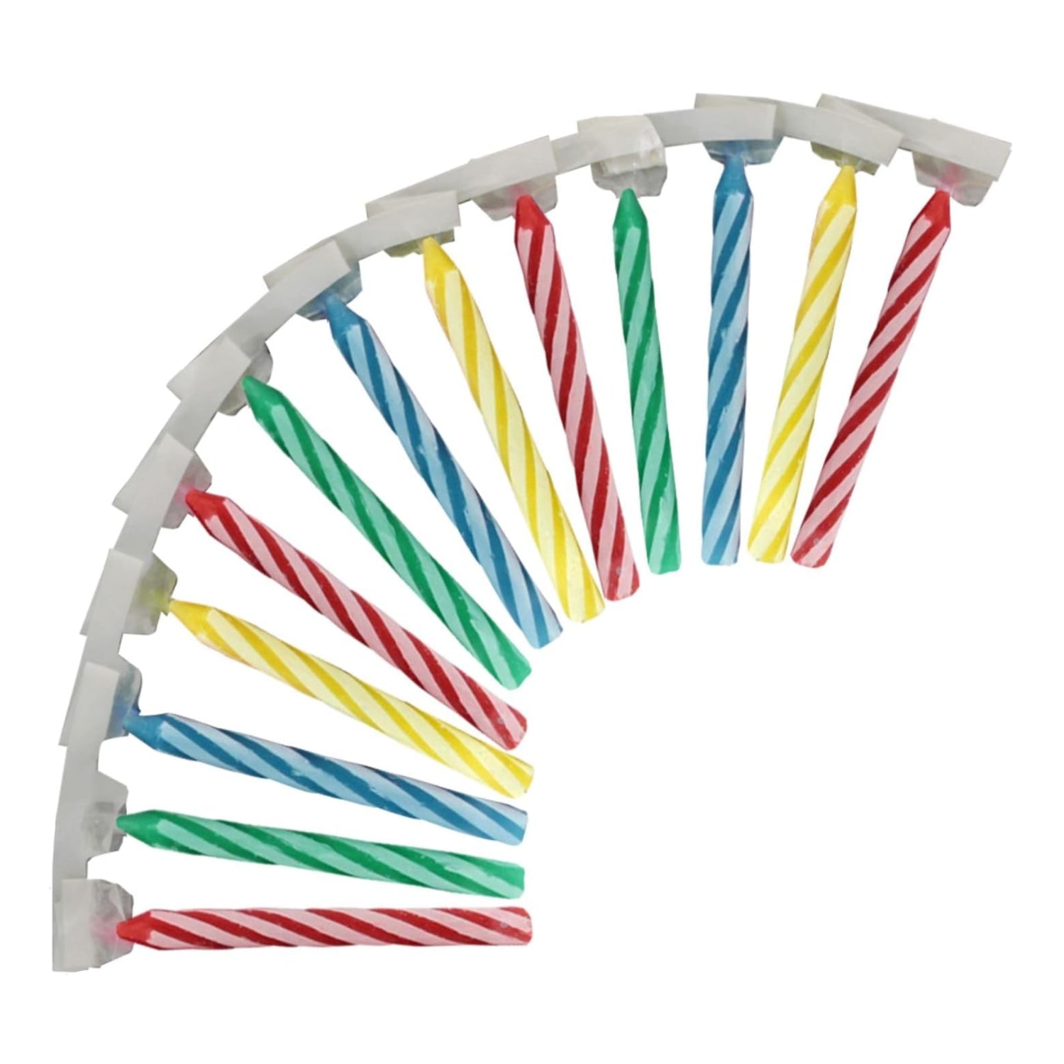 Multi-color birthday candles from BEST PARTY EVER! Quick light chain reaction candle set, 48 candles, fun party celebration accessories.