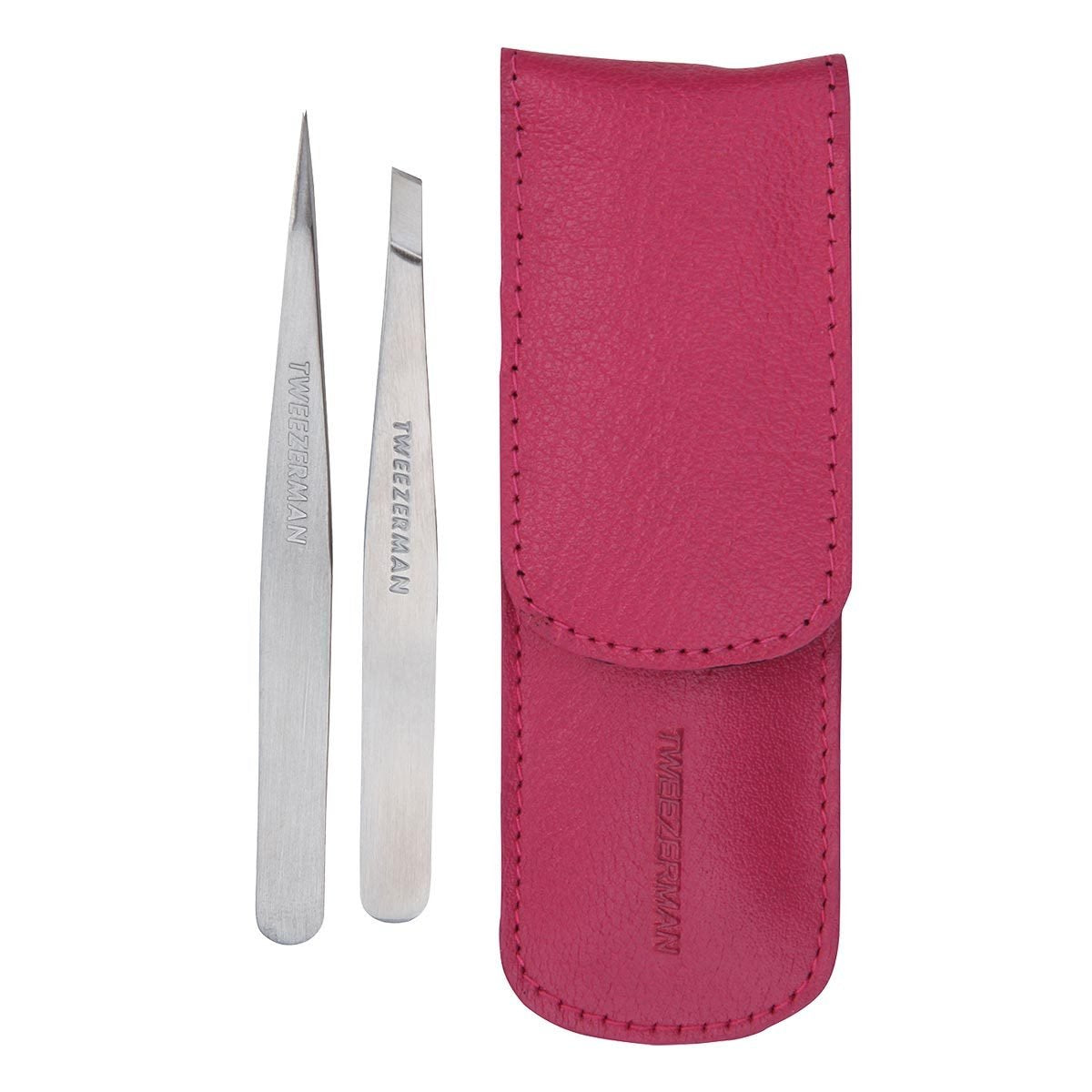 Tweezerman Petite Tweeze Set for Eyebrows with Travel Case Assorted Colors