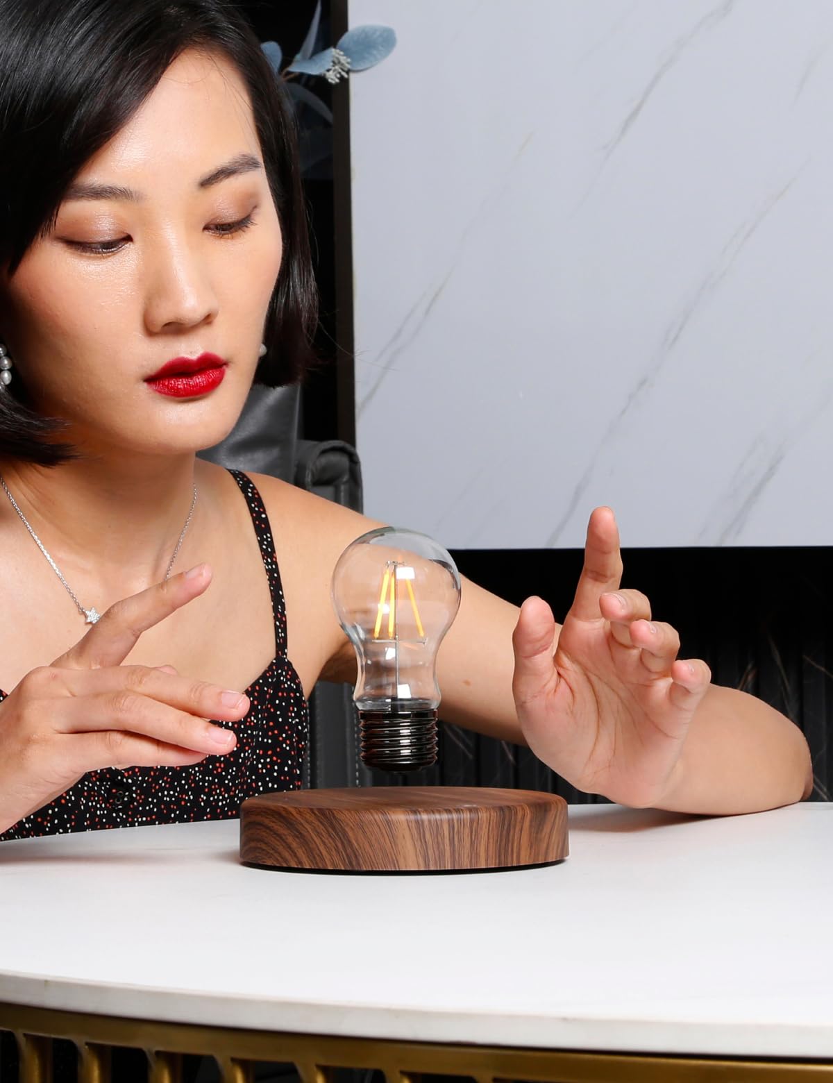 MOOCCI Levitating Bulb Lamp, Magnetic Floating Night Light for Desk Decor - MOOCCI Official Product View 4