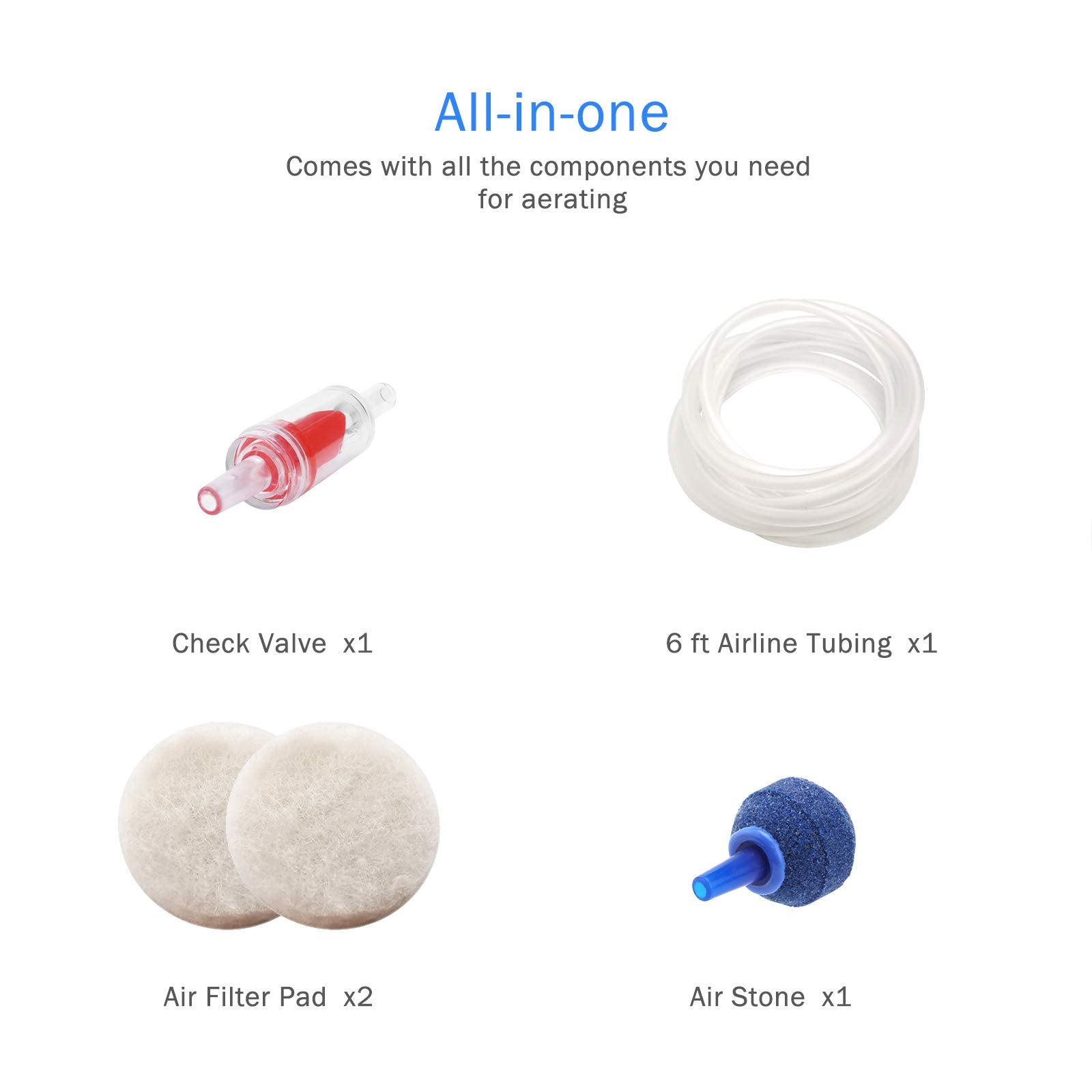 AquaMiracle Aquarium Air Pump Fish Tank Bubbler Aerator, All-in-O - AquaMiracle Official Product View 8