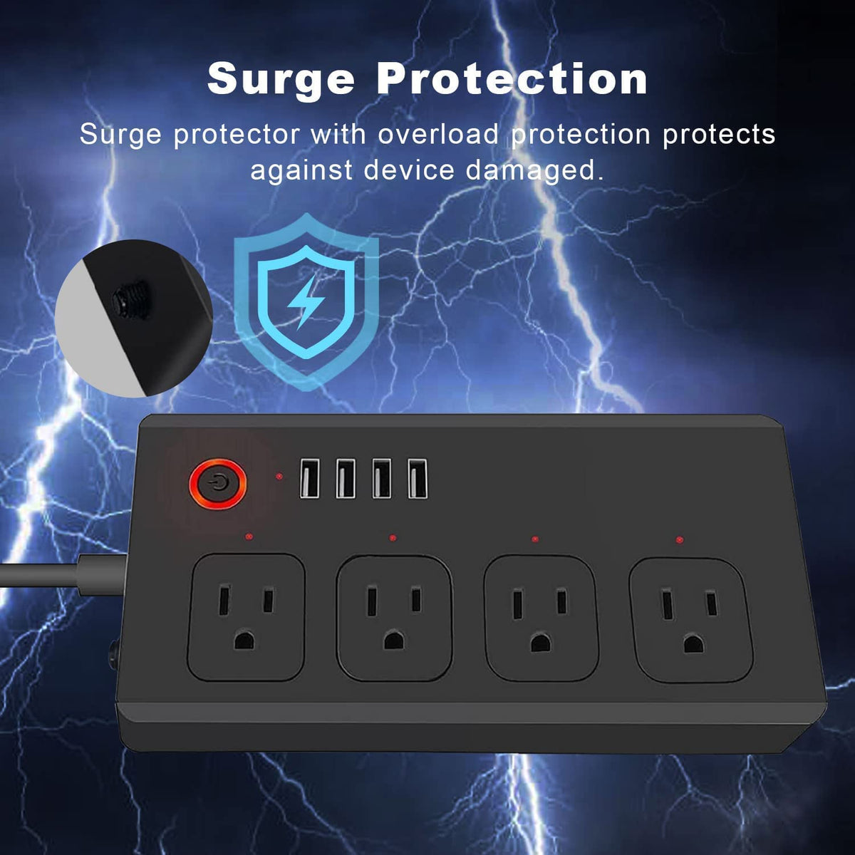 XENON Smart Plug Power Strip Surge Protector with 4 - XENON Official Imagery - 7