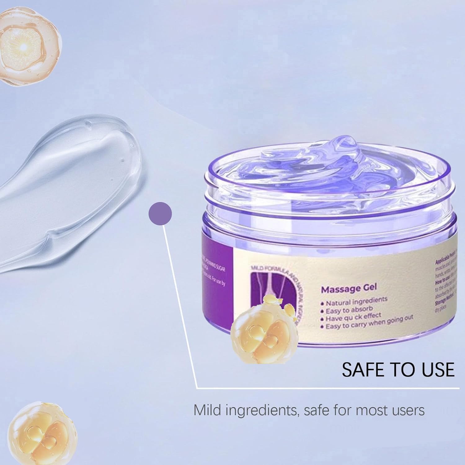 2PCS Purple Gel Massage Cream, Moisturizing Daily Skin Care Cream for Knees, Waist, Neck, Hands and Feet