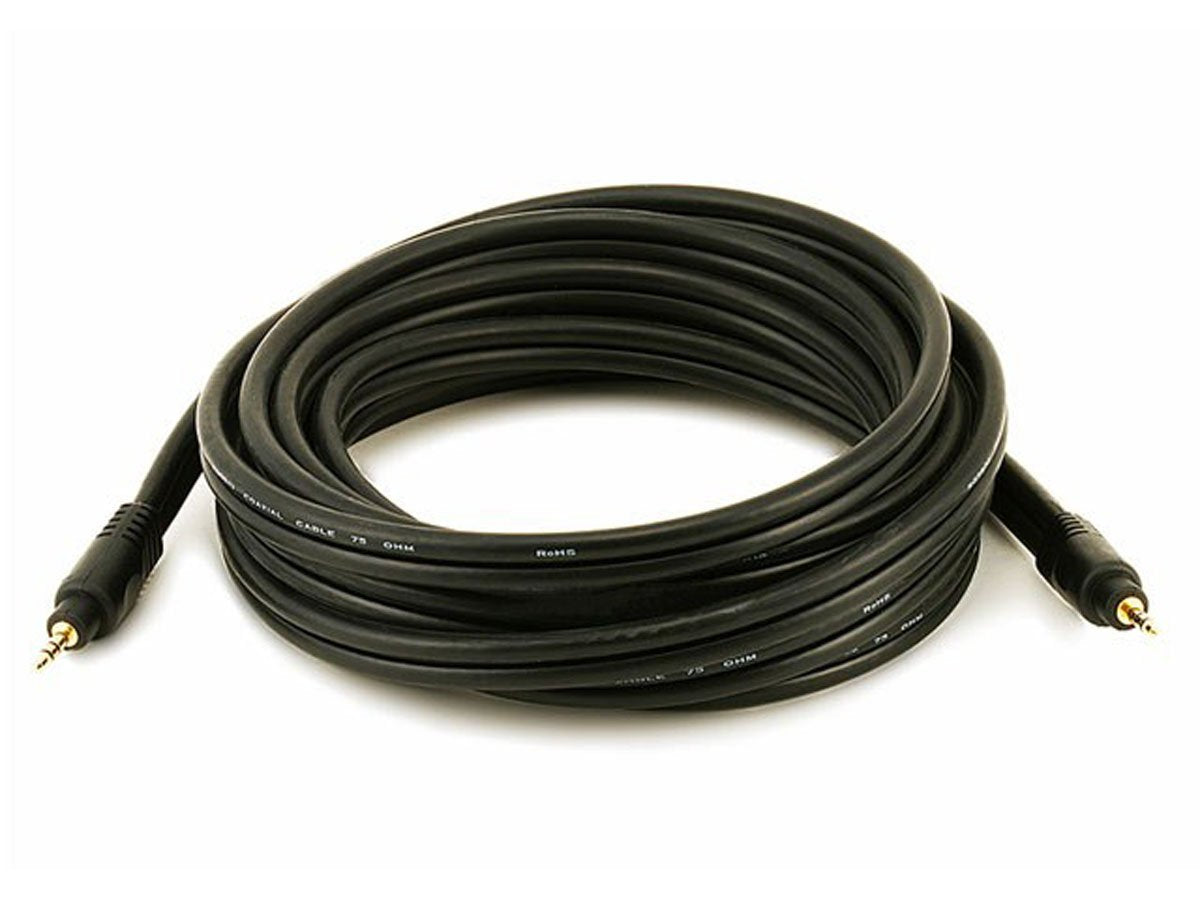 Monoprice Audio Cable - 6 Feet - Black | Premium 3.5mm Stereo Mal by Monoprice - Angle View 9