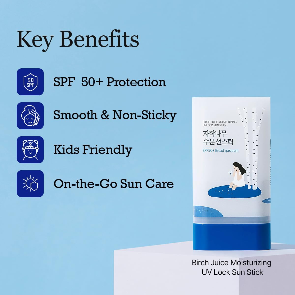 ROUND LAB Birch Juice Moisturizing Sun Stick SPF 50 0 67oz - ROUND LAB Official Imagery - 3