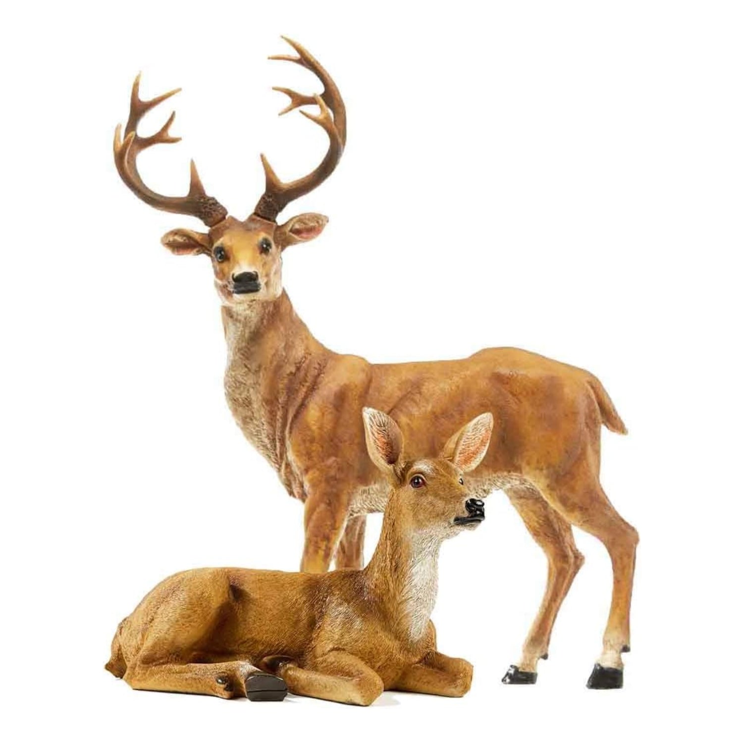 XTAPAN resin deer figurine set featuring a female and standing male deer, ideal for home or garden decor.