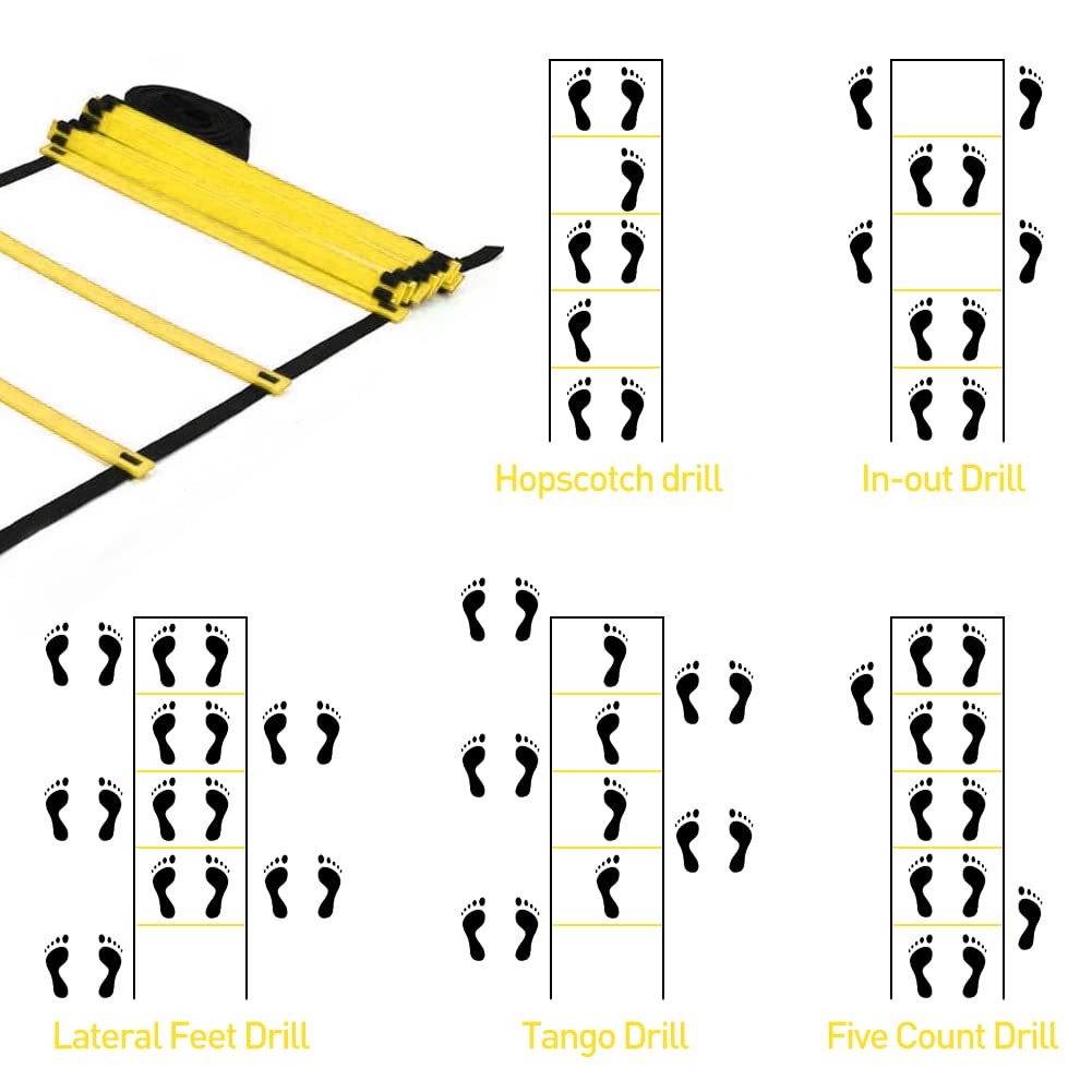 Speed Agility Ladder Training Equipment Set Includes 12 Rung - Rainmae Official Imagery - 4