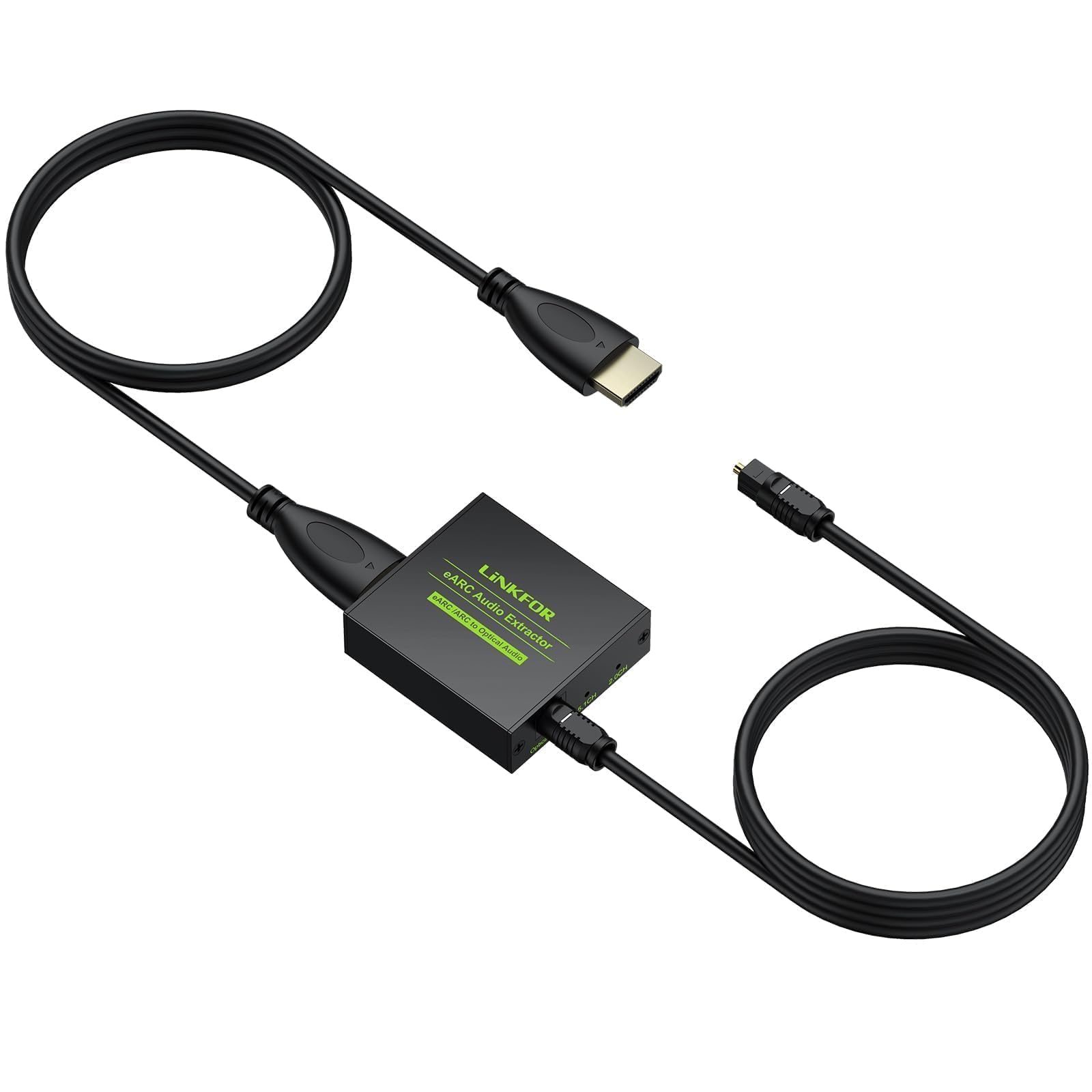 LiNKFOR eARC/ARC Audio Extractor, HDMI eARC to Optical Converter by LiNKFOR - Angle View 2