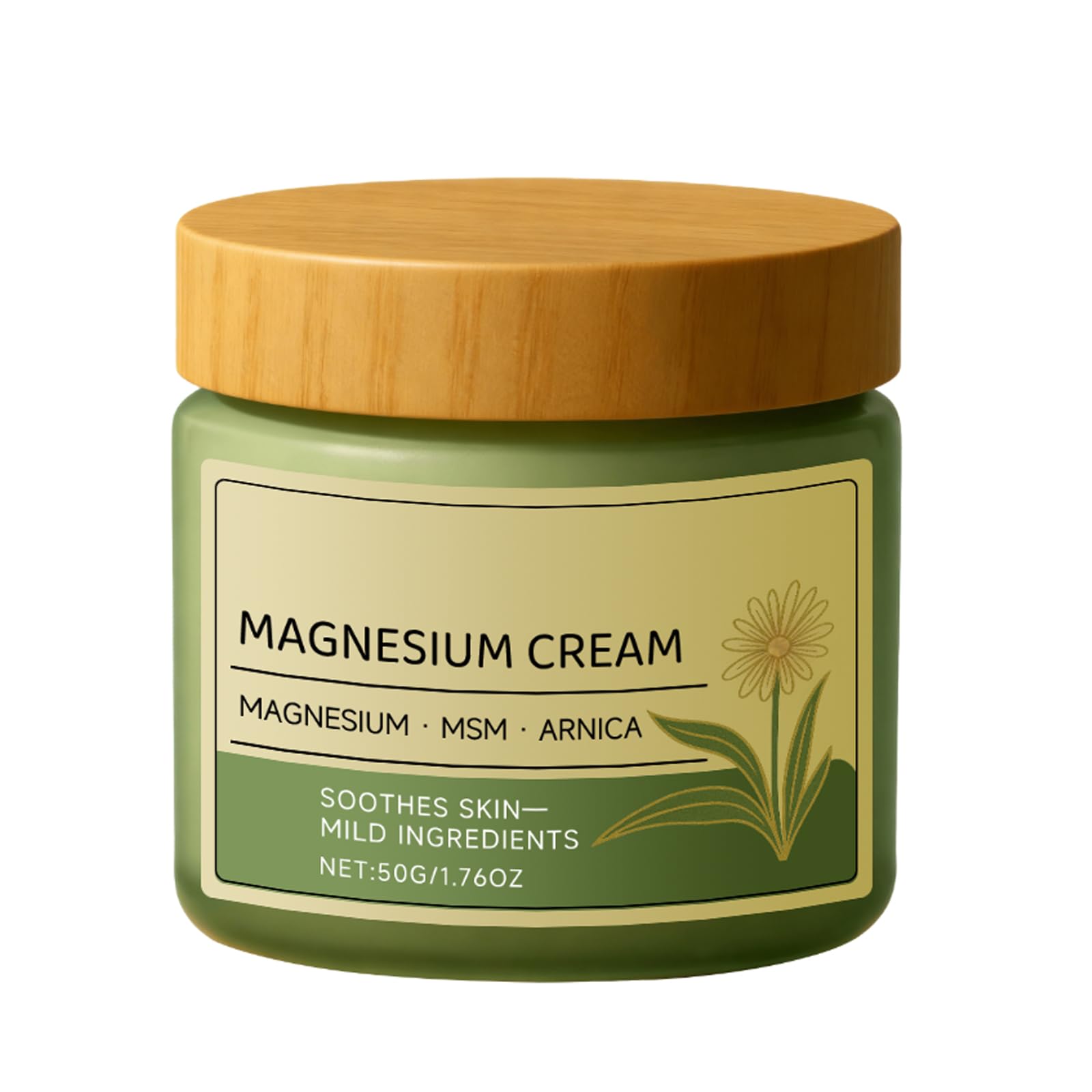CleJoy Magnesium Cream with MSM and arnica, 50g skin moisturizer showing a tube of the topical healing cream.