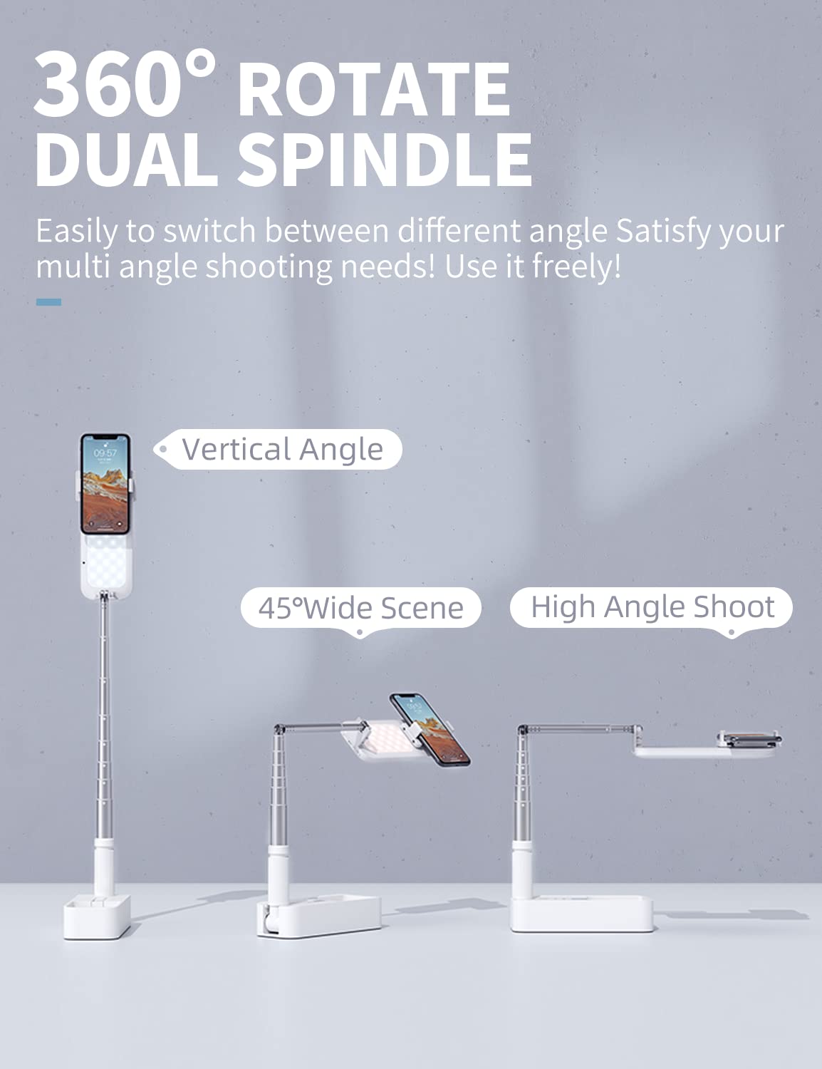 Selfie Stand with 360 Rotates Phone Holder Foldable - Woumlaiy Official Imagery - 7