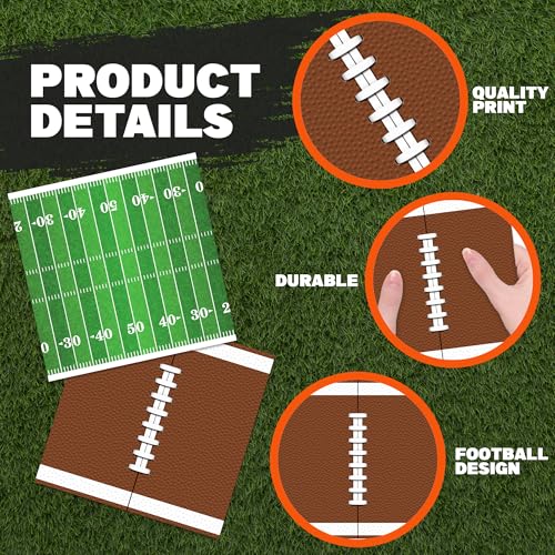 ArtCreativity 80 Pack Football Field Napkins - Set of 80 - - Product Imagery