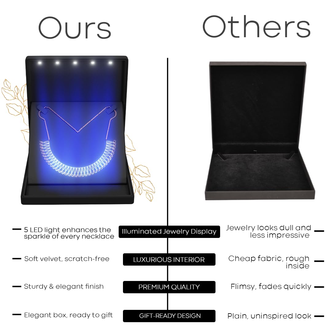 Elegant LED Light Necklace Box Luxury Gift Holder for - YJCBOX Official Imagery - 4