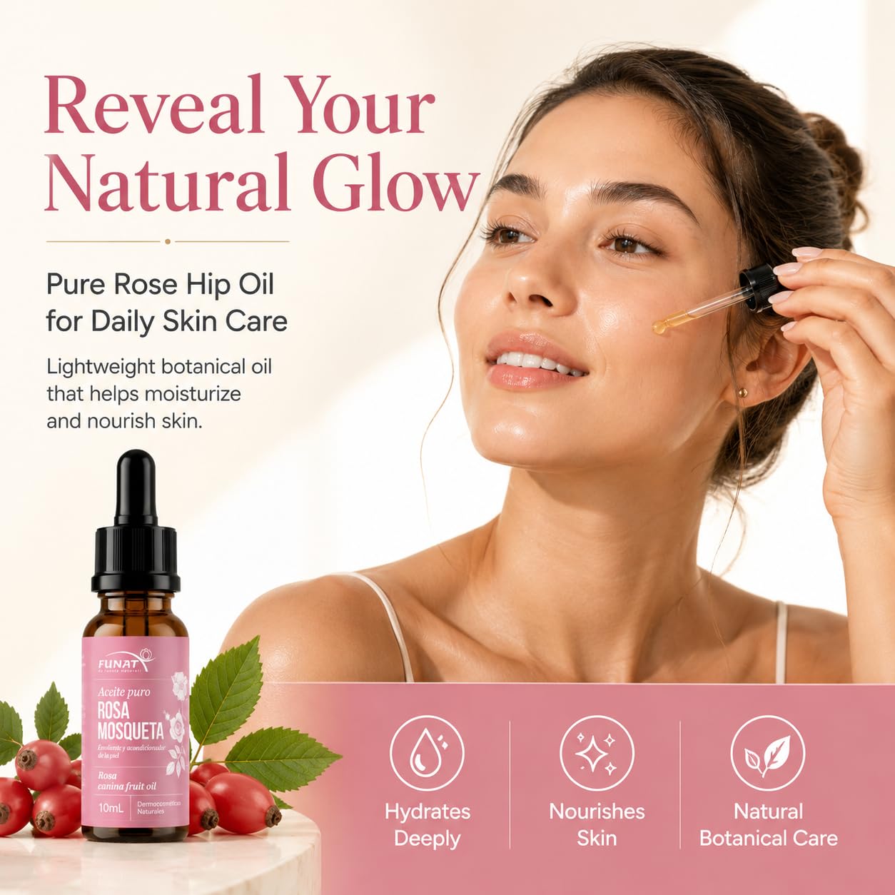 FULL OF NATURE FUNAT FUNAT 100% Pure Rosehip Oil –Facial & Skin Moisturizer – - FULL OF NATURE FUNAT Official Product View 3