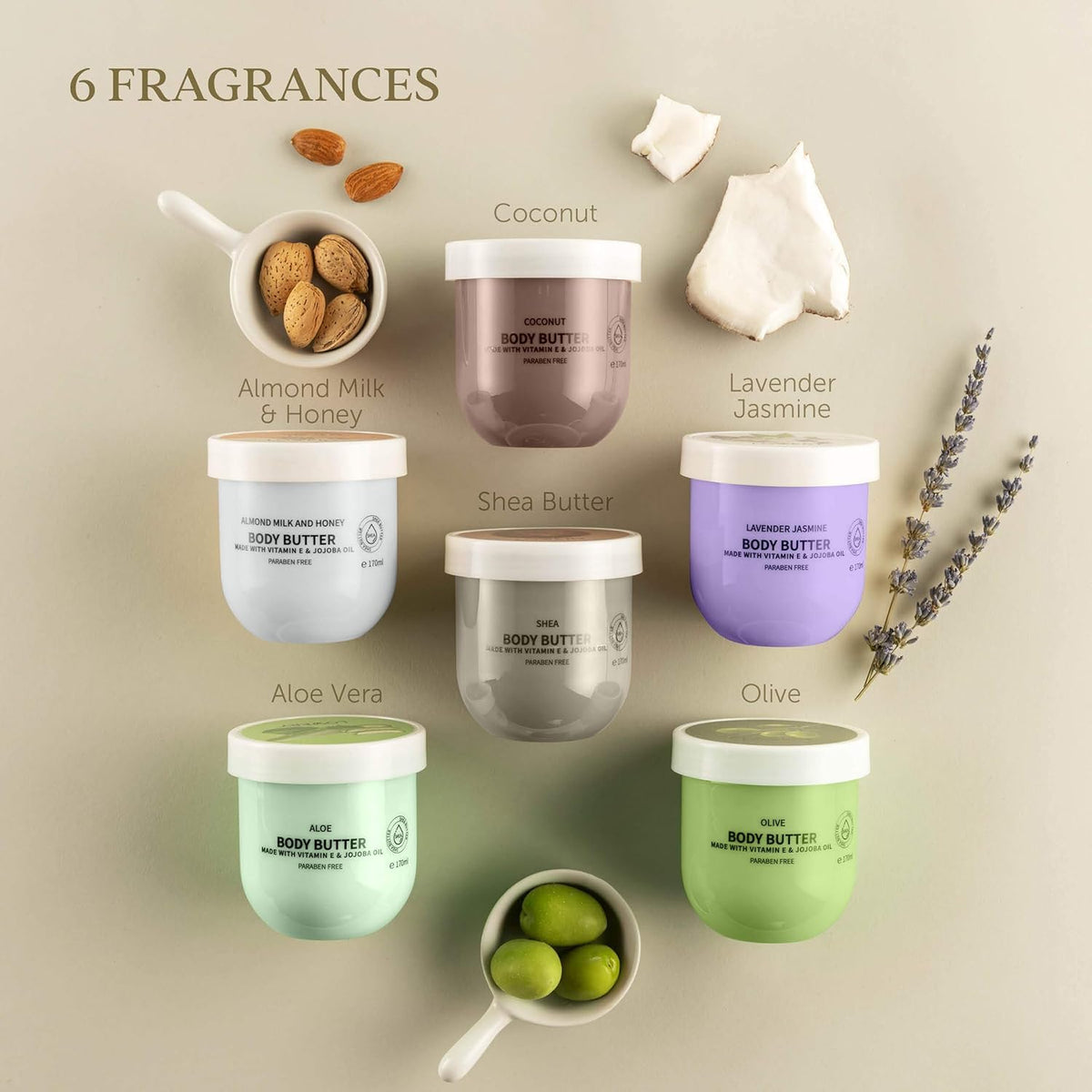 Body Butter for Women Gift Set 6 Whipped Body Creams W Shea - LOVERY Official Imagery - 3