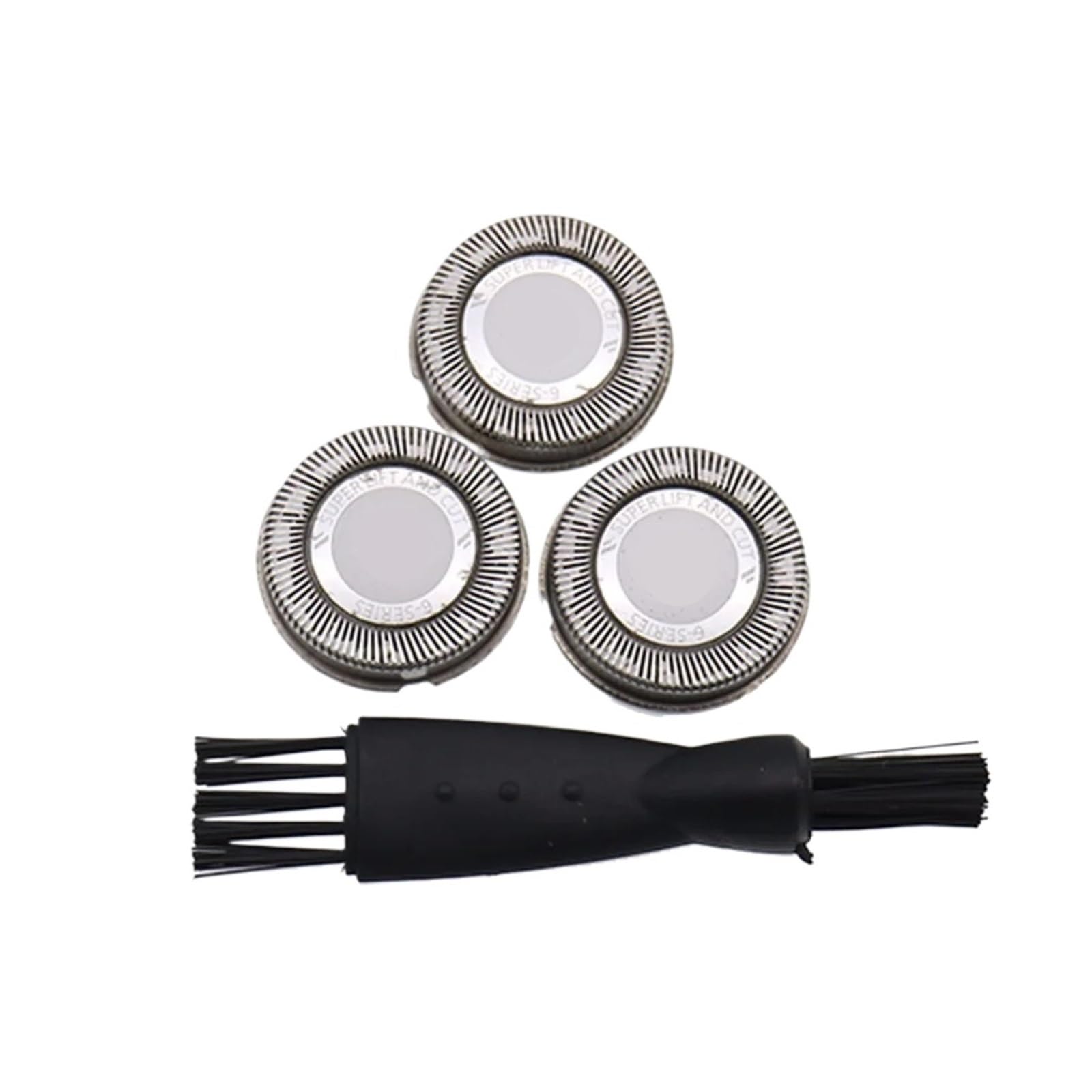Three TEGRHSNB23E razor blade heads compatible with Philips Norelco personal care shavers, designed for cool skin 5000/6000 series.