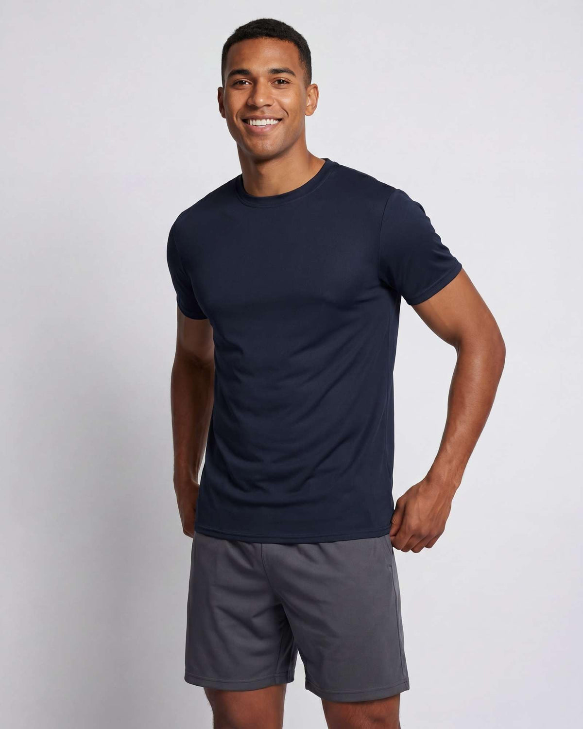 5 Pack Men s Dry Fit Workout T Shirts Crew Neck Athletic Gym - Real Essentials Official Imagery - 3
