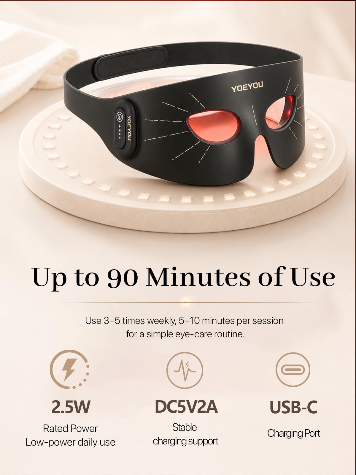 Red Light Therapy for Eyes 630nm 850nm for Dark Circles - YOEYOU Official Imagery - 8