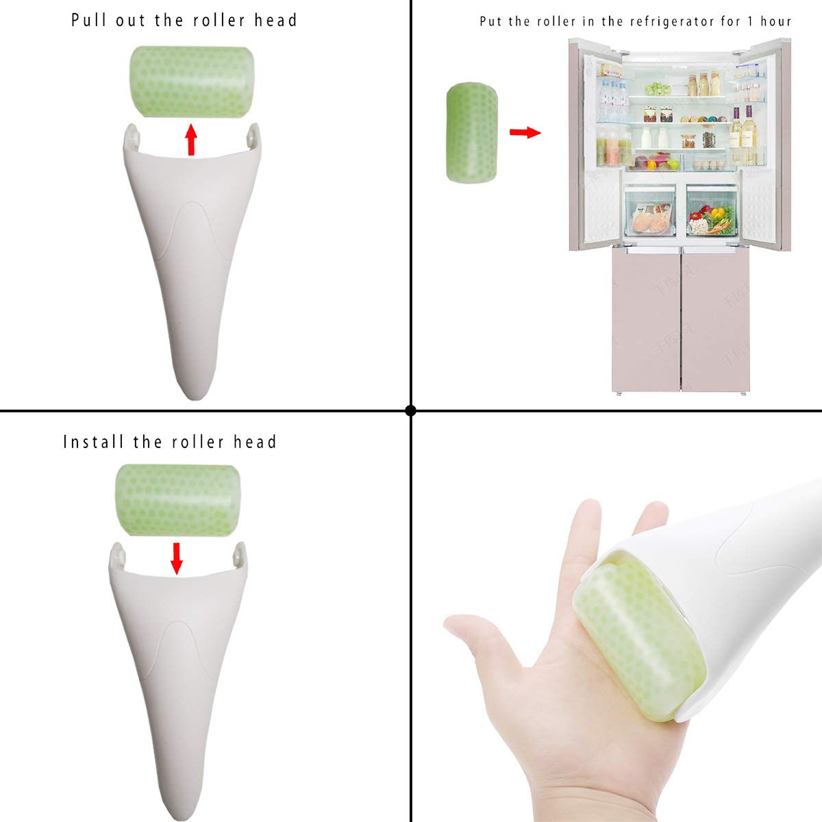 Chikoni 3-in-1 jade facial roller and Gua Sha massage tool for face, eyes, and neck to reduce wrinkles and puffiness.