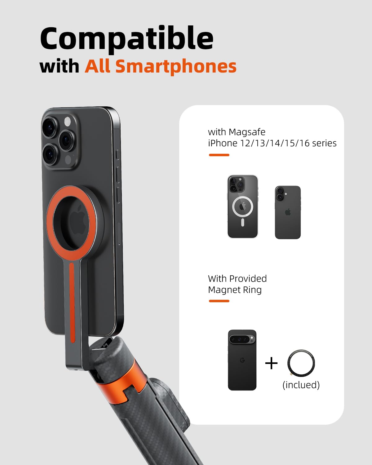 TODI 65 Magnetic Tripod for iPhone with Remote Selfie Stick - TODI Official Imagery - 5