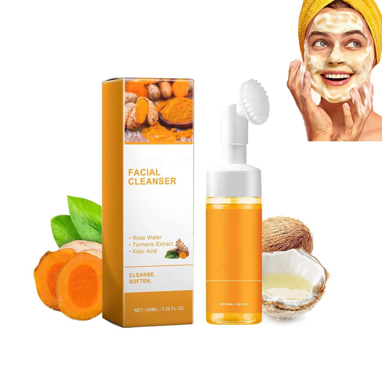 Turmeric Face Wash,Turmeric Facial Cleanser,Turmeric Foaming - IYUWE