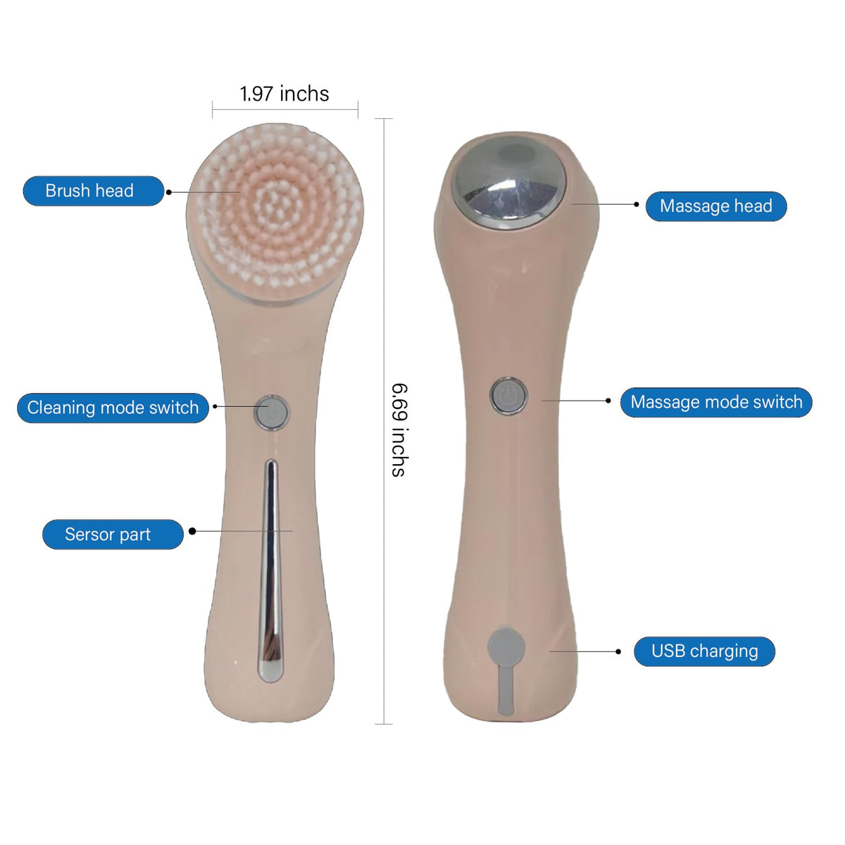 Facial Cleansing Brush 2 in 1 aterproof IPx7 Facial Spin - HOERCAAL Official Imagery - 8