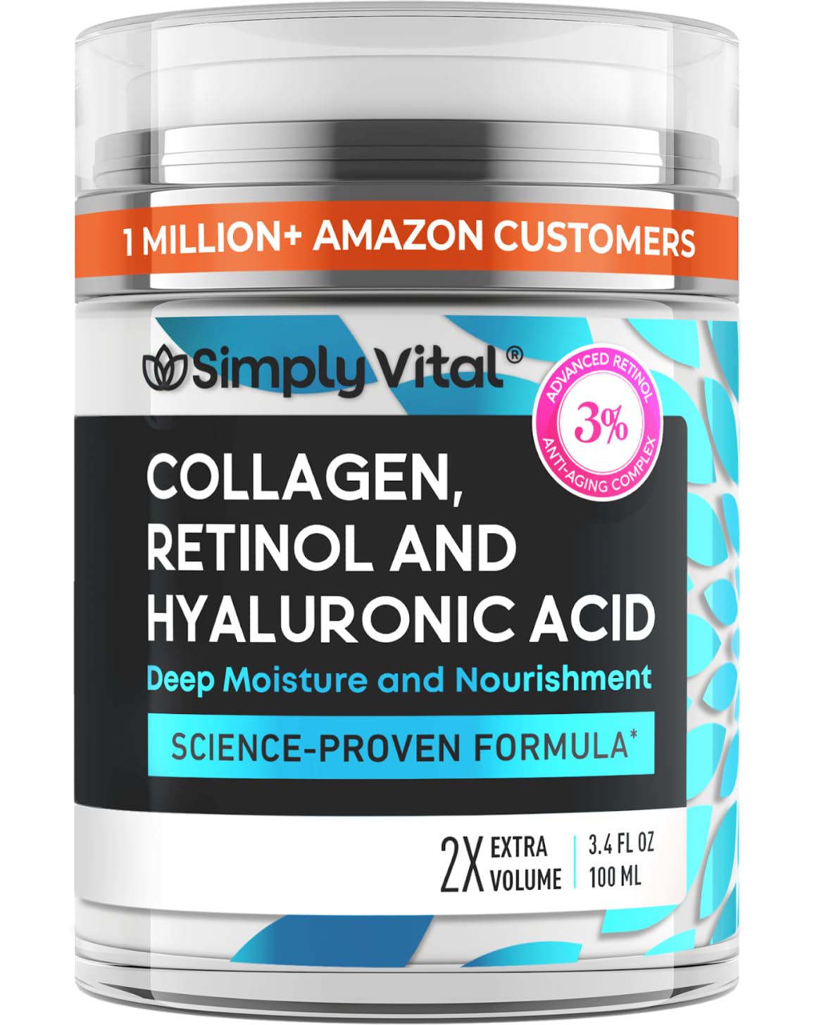 SimplyVital Face Moisturizer Retinol Collagen Hyaluronic - SimplyVital Official Product Imagery - 1
