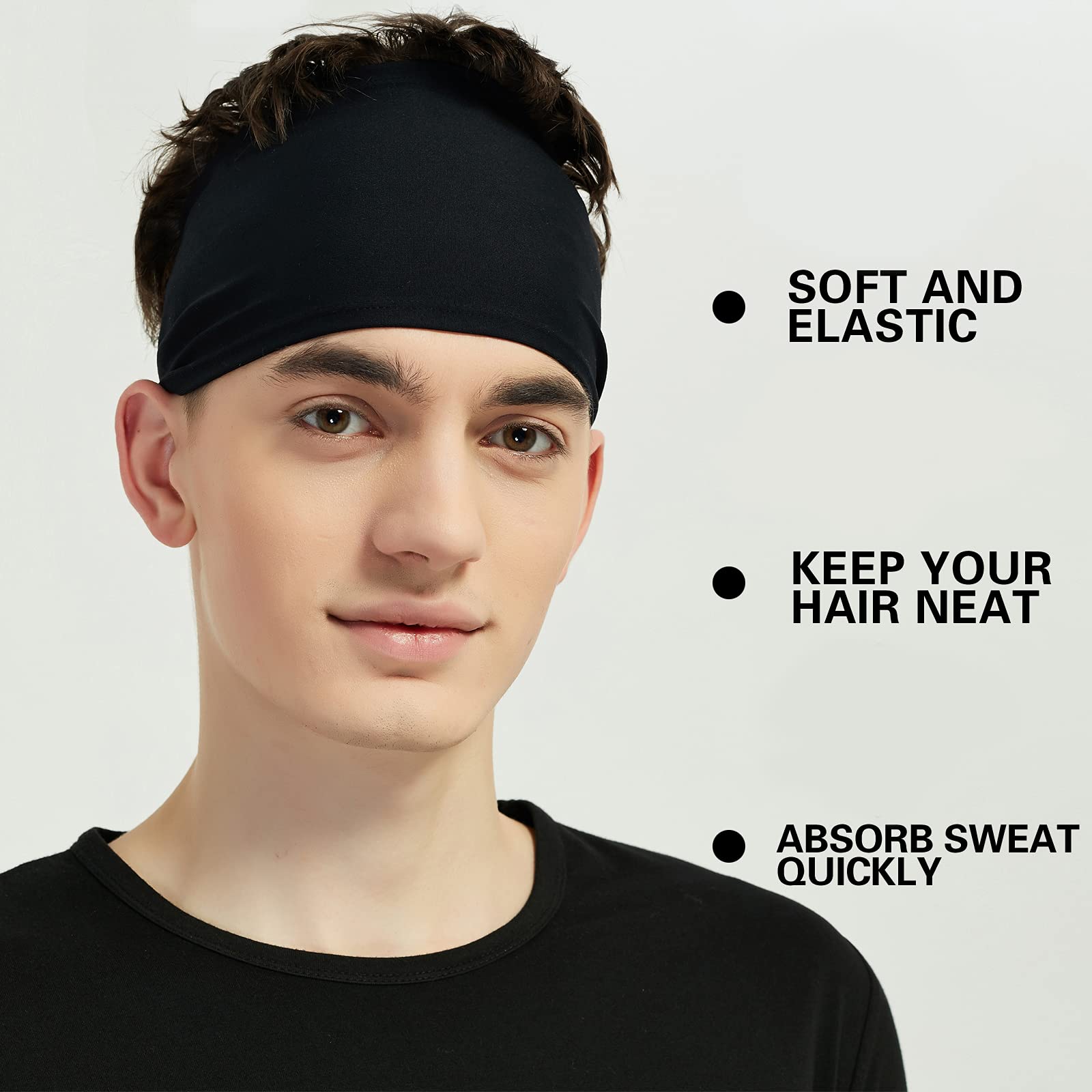Pilamor Sports Headbands for Men 5 Pack,Sweatbands for Men Workou - Pilamor Official Product View 2