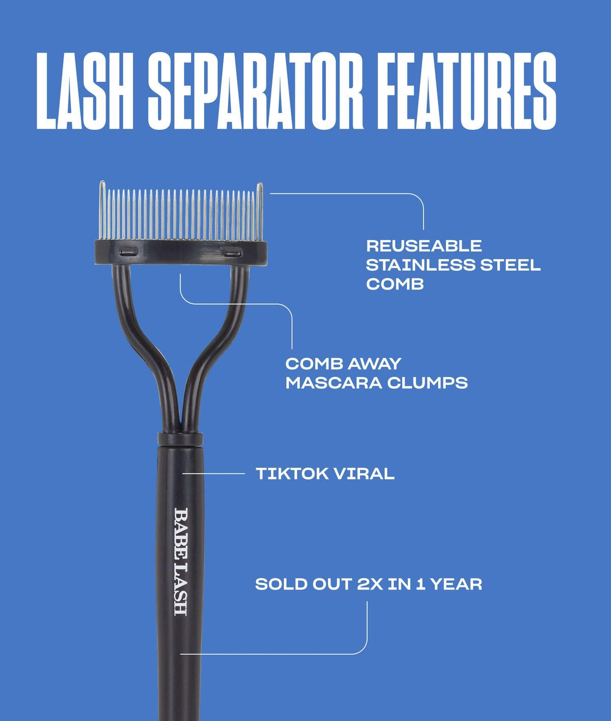 Babe Original Viral Lashes Set Lash Serum Mascara Separator - Premium Selection Official Imagery - 8