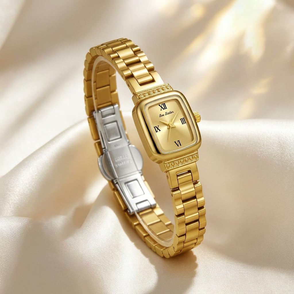 FANMIS Dainty Square Watch for Women Small Gold Bracelet - FANMIS Official Imagery - 7