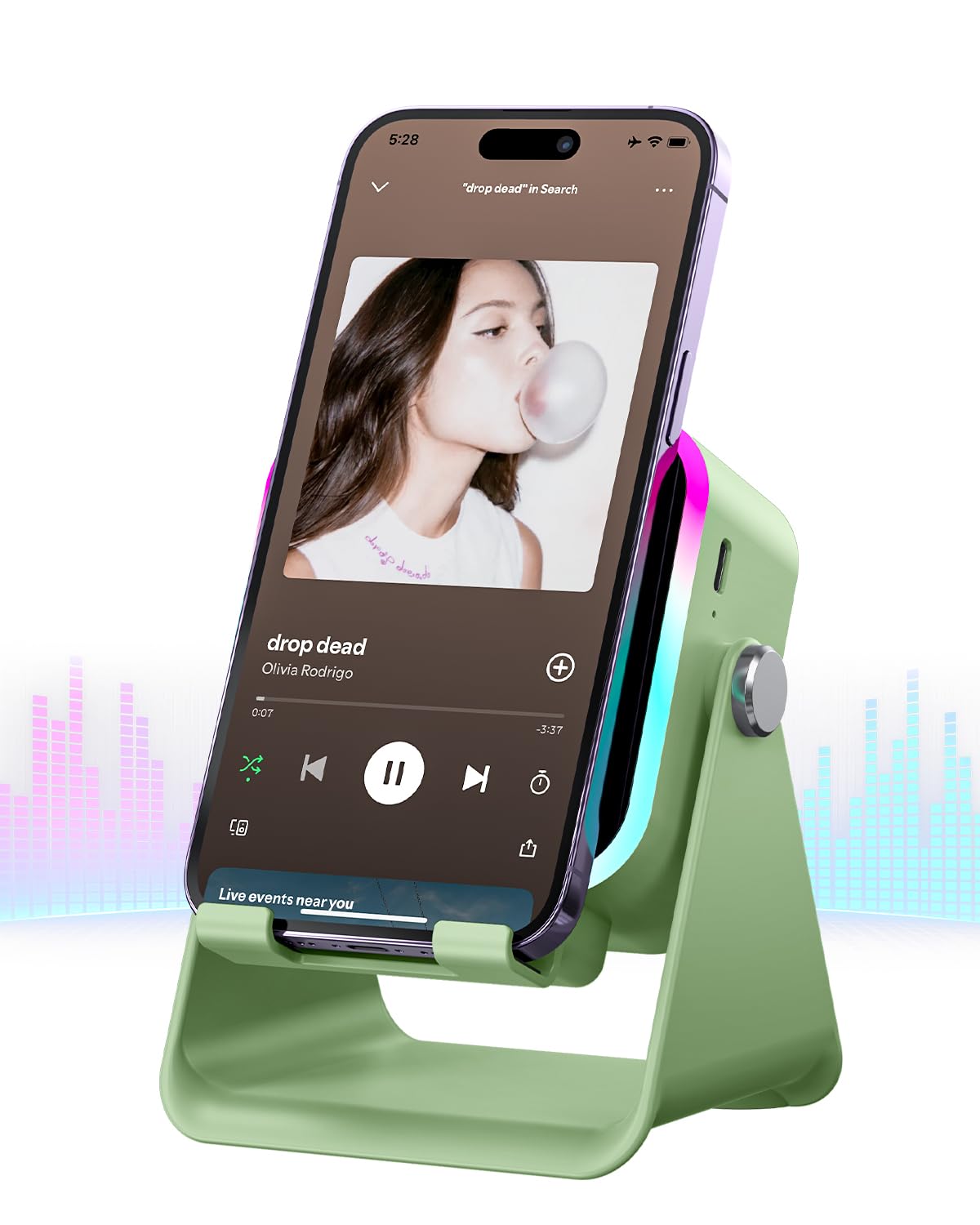 Oresoc Induction Speaker 5-in-1 Wireless Bluetooth Audio for iPho by Oresoc - Angle View 10