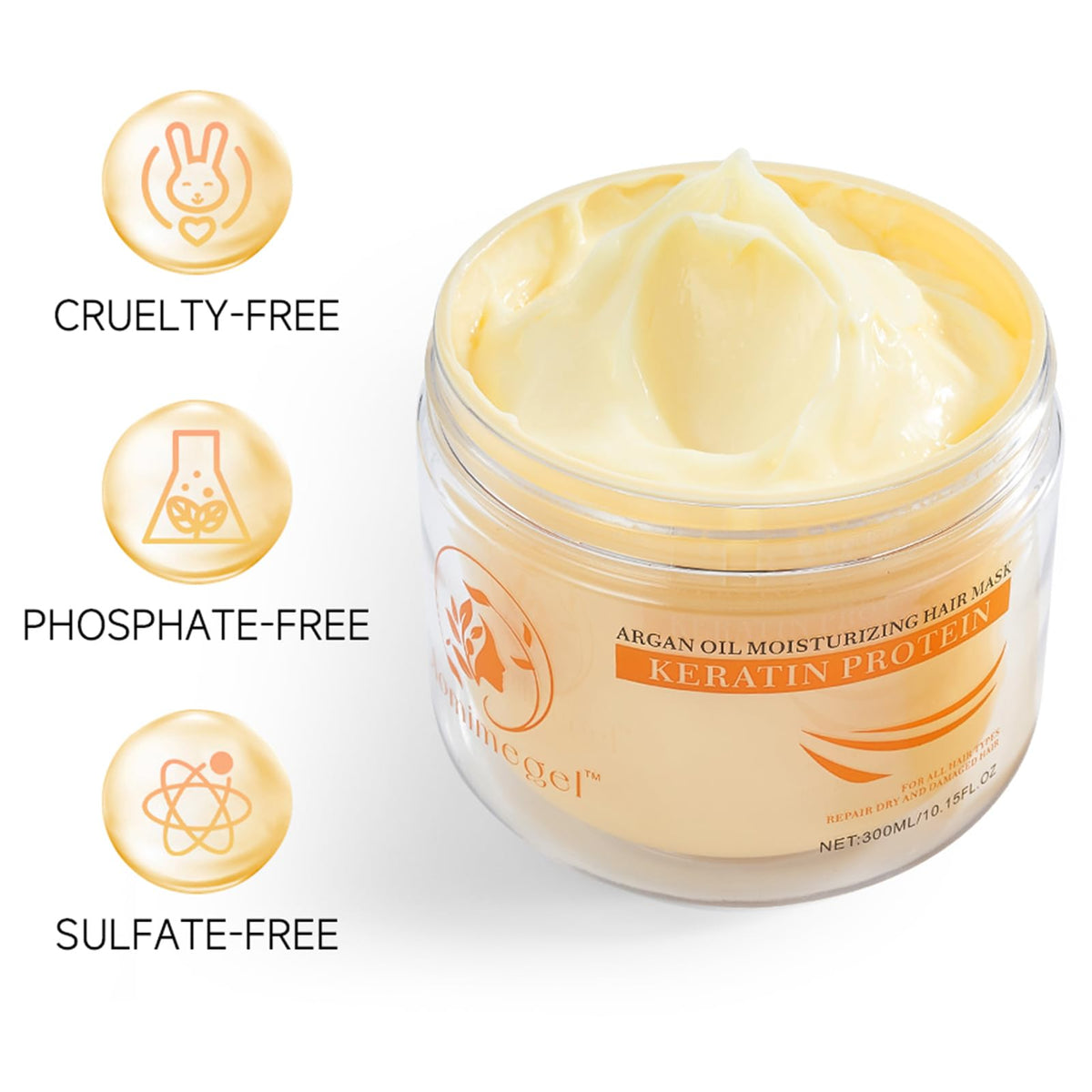 Collagen Repair Hair Mask for Dry Damaged Hair 10 15 oz - Aomimegel Official Imagery - 3