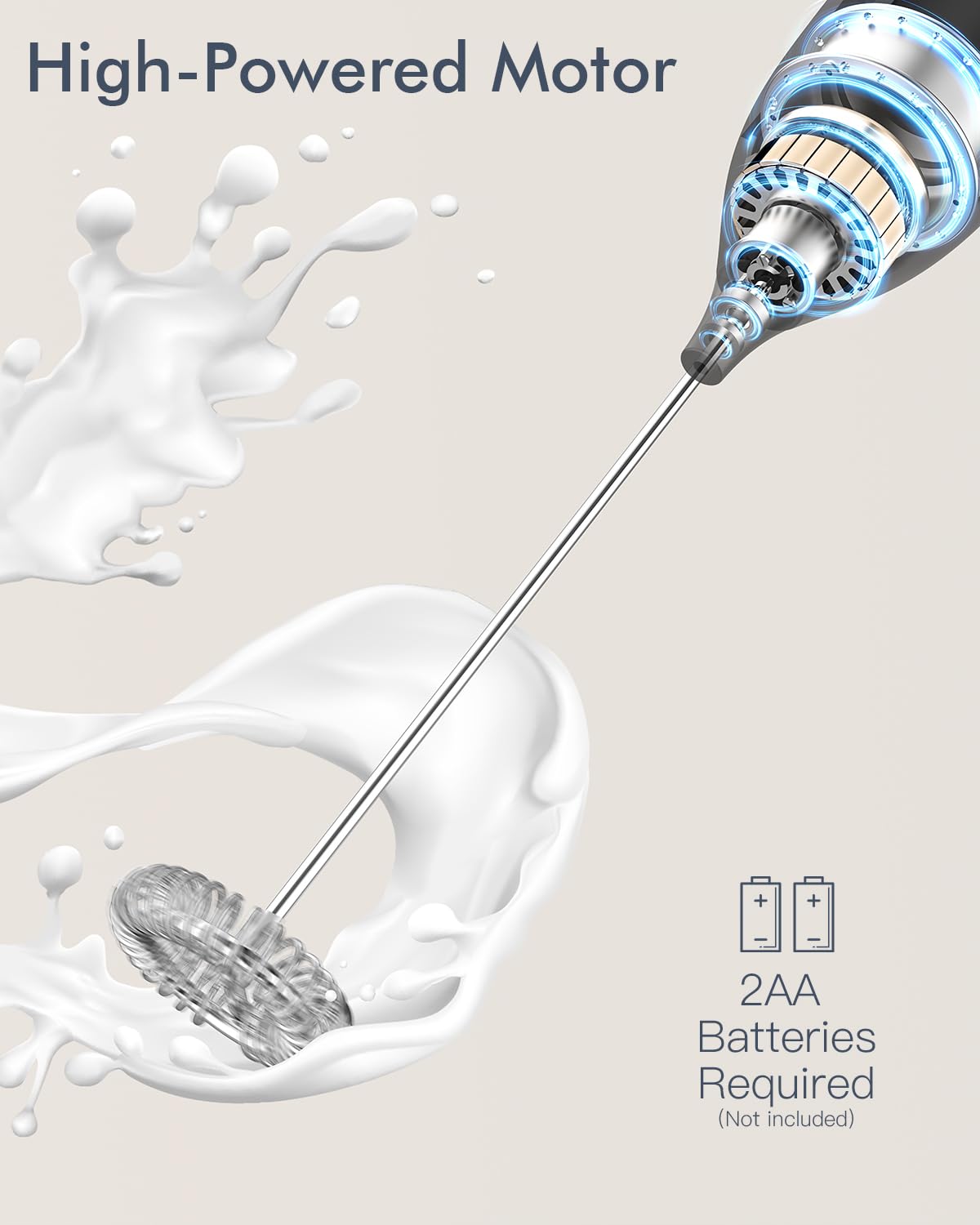 JIMYIU Milk Frother Handheld Battery, Electric Foam Maker Frother - JIMYIU Official Product View 4