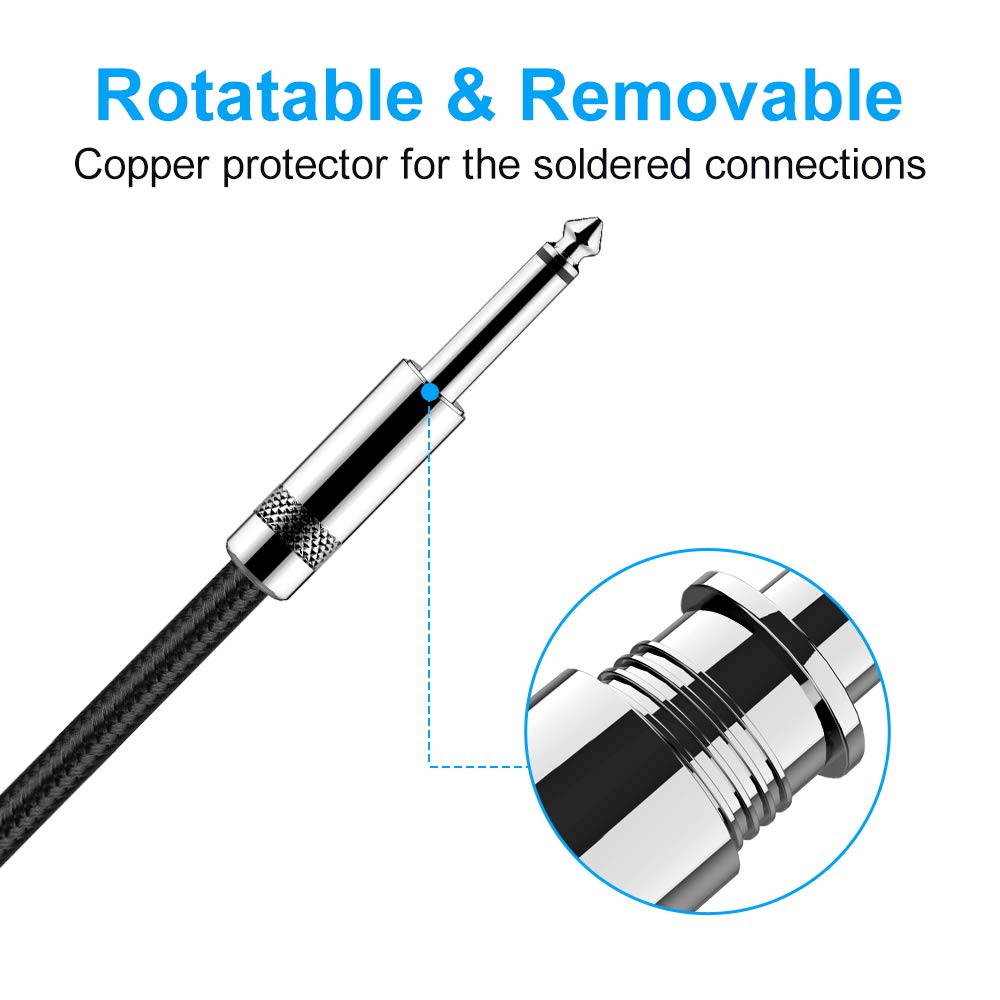 New Bee Guitar Cable 10 ft Electric Instrument Cable Bass AMP Cor by New Bee - Angle View 3