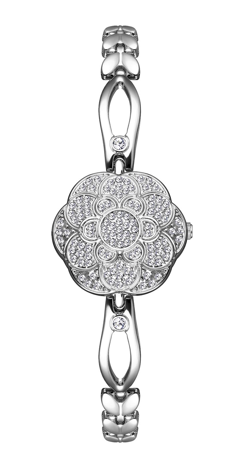 ADSBIAOYE Elegant Women's Watch Flower-Shaped Diamond flip - Product Imagery