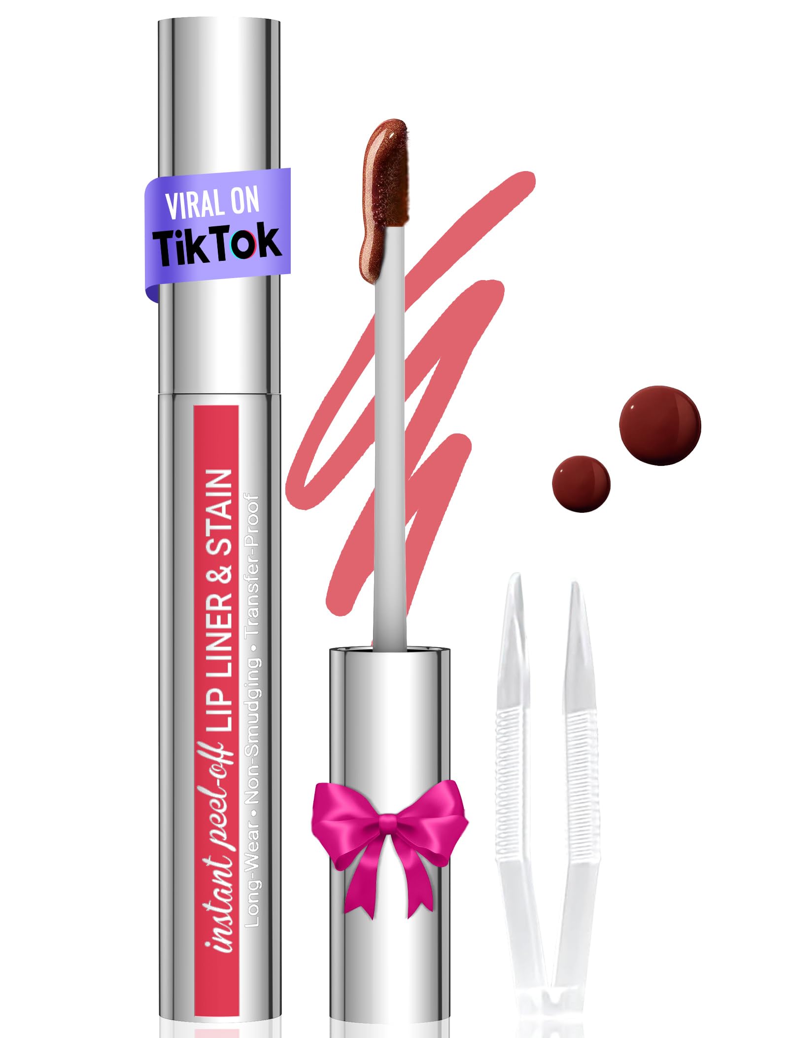 Vevivia Lighting Lip Liner - Lip Liner Stain, Peel Off Lip Stain, Long - View 2