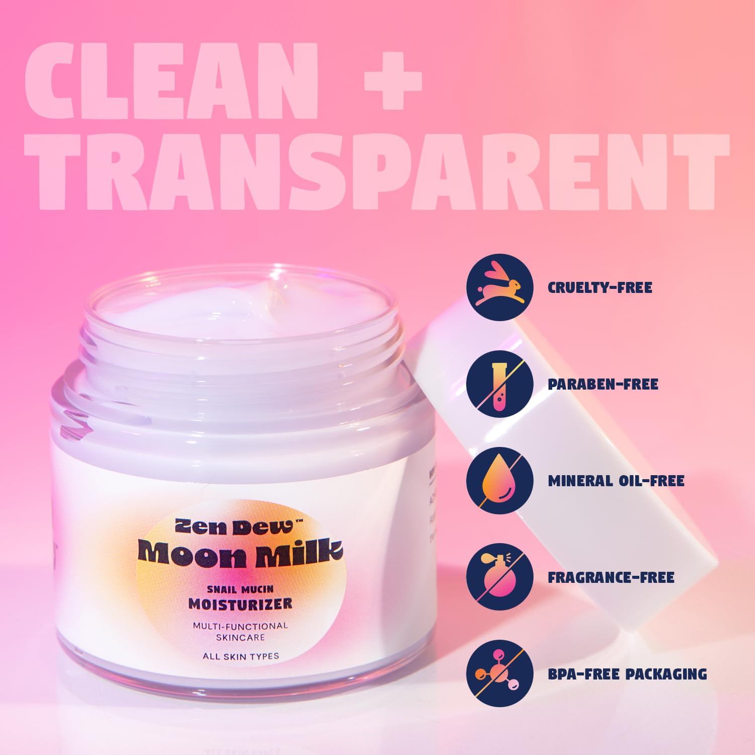 Moon Milk Snail Mucin Moisturizer Gel Cream 3.52 Oz - Zen Dew