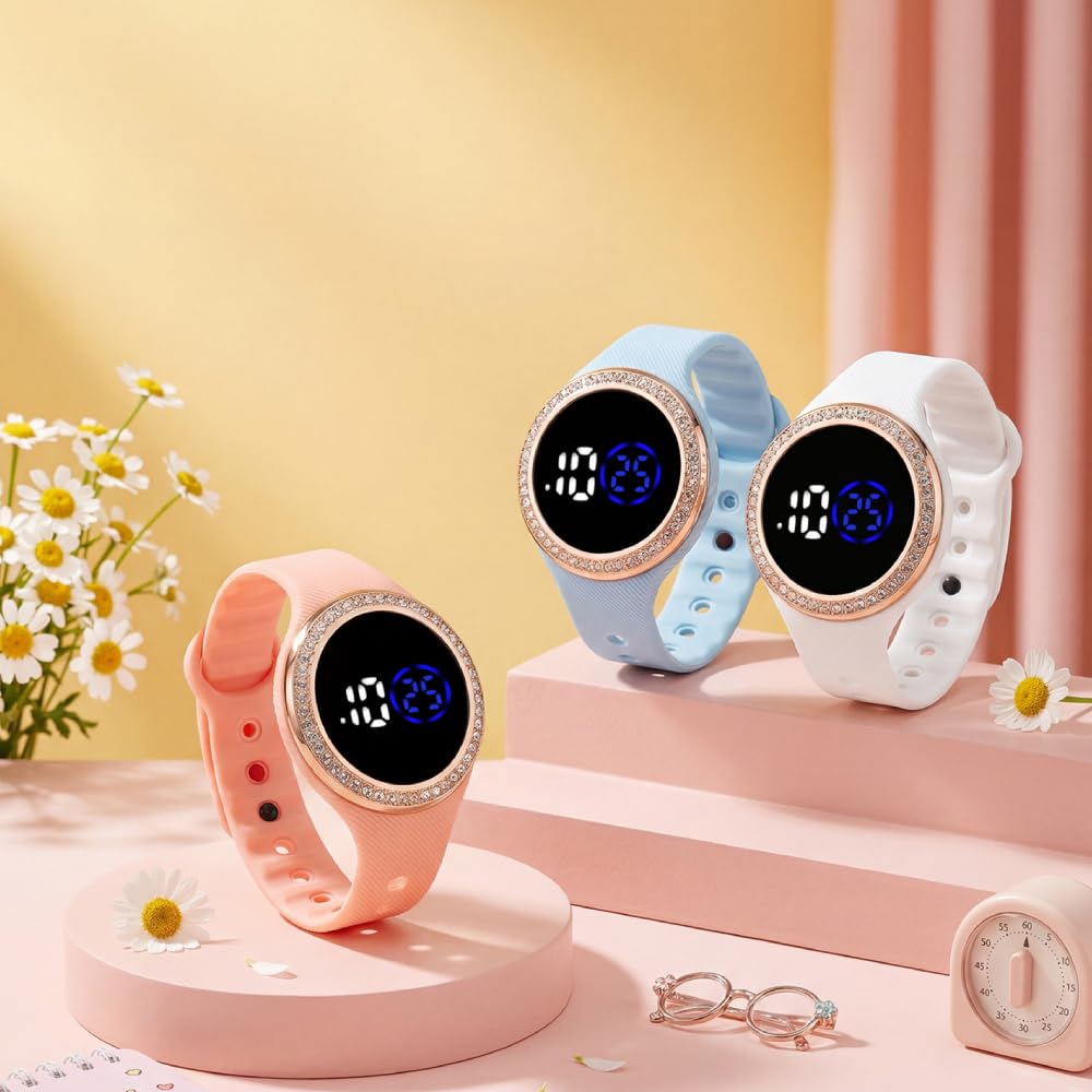 8Pack Unisex LED Digital Display Touch Screen Wrist Watches - Cdycam Official Imagery - 5
