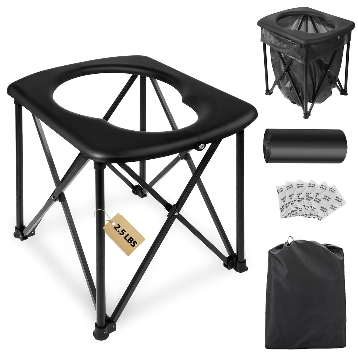 15 6 Portable Toilet for Camping Ultralight Foldable Camping - YOSN Official Imagery - 2