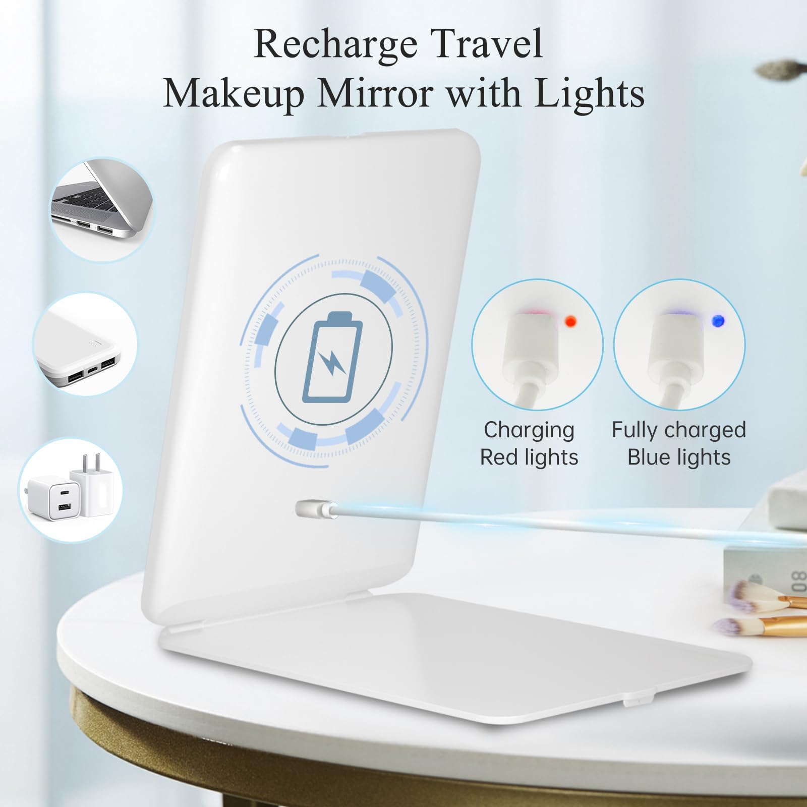 FUNTOUCH Rechargeable Travel Makeup Mirror with 72 Led - FUNTOUCH Official Product Imagery - 4