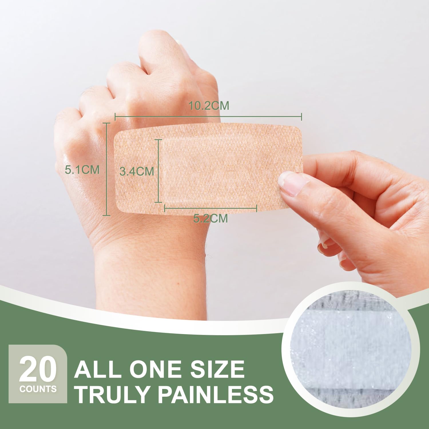 Hysimedy Silicone Bandages for Sensitive Skin 2x4 Inch Painless Removal