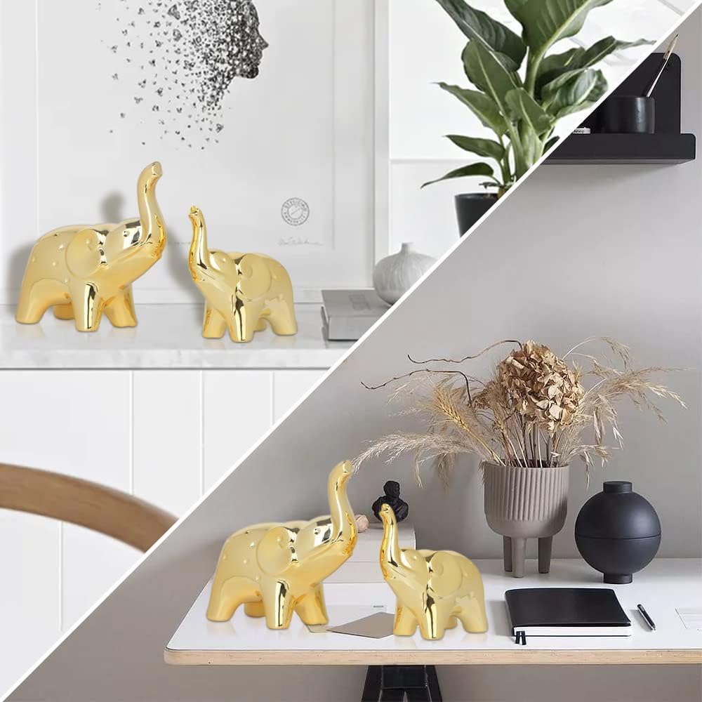 Sgorggo prosfalt elephant statue home decor with modern style figurine sculpture, featuring detailed elephant design in neutral tones.
