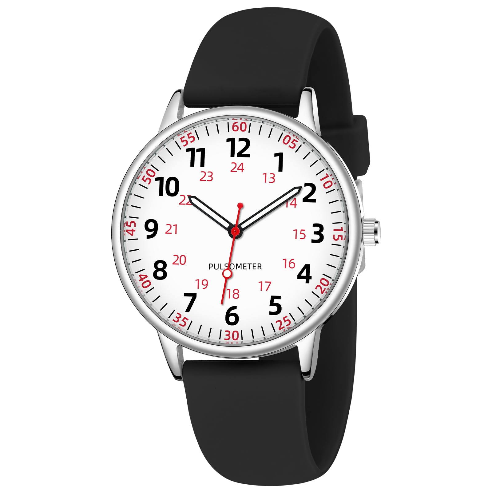 TWOPTION Nurse Watch for Women Waterproof Analog Silicone Watch with S - View 1